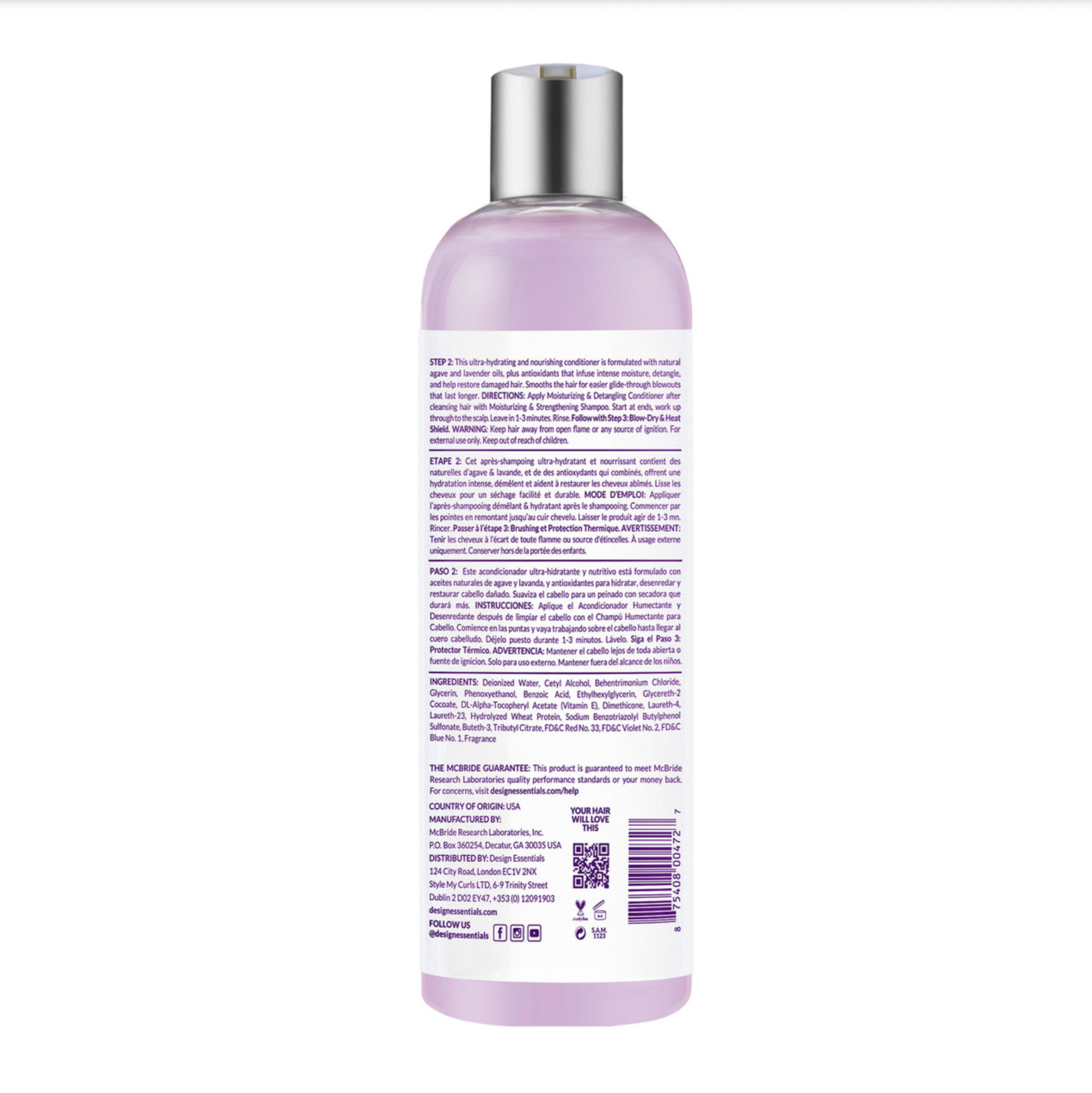 Design Essentials Natural Agave & Lavender Moisturizing & Detangling Conditioner 12oz