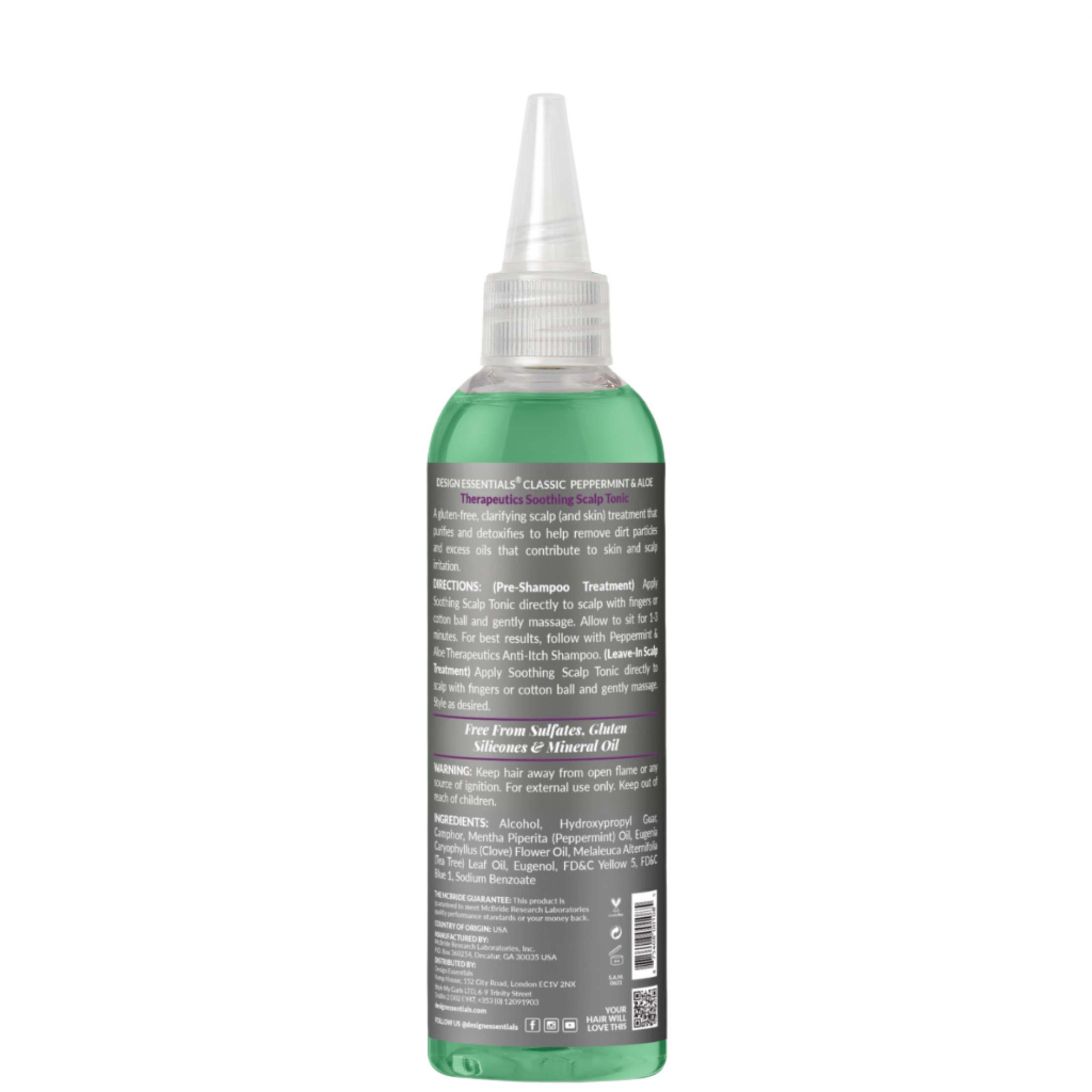 Design Essentials Classic Peppermint & Aloe Soothing Scalp Tonic 4oz