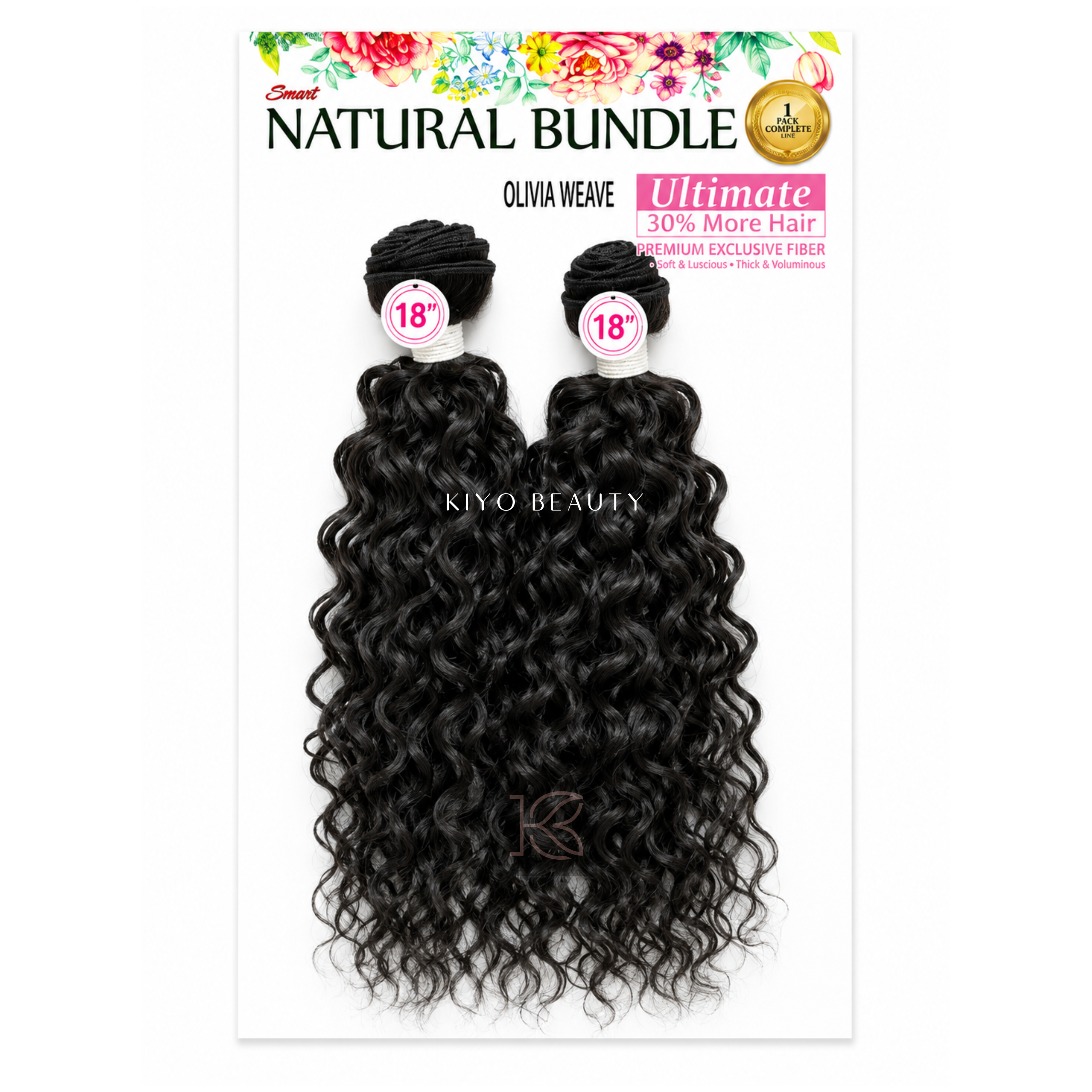 Smart Braid Natural Bundle Olivia Weave 18" X2 (2) Darkest Brown