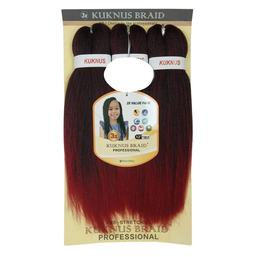 Kuknus Braid Professional Pre-Stretched Braiding Hair 12" 3 Pack