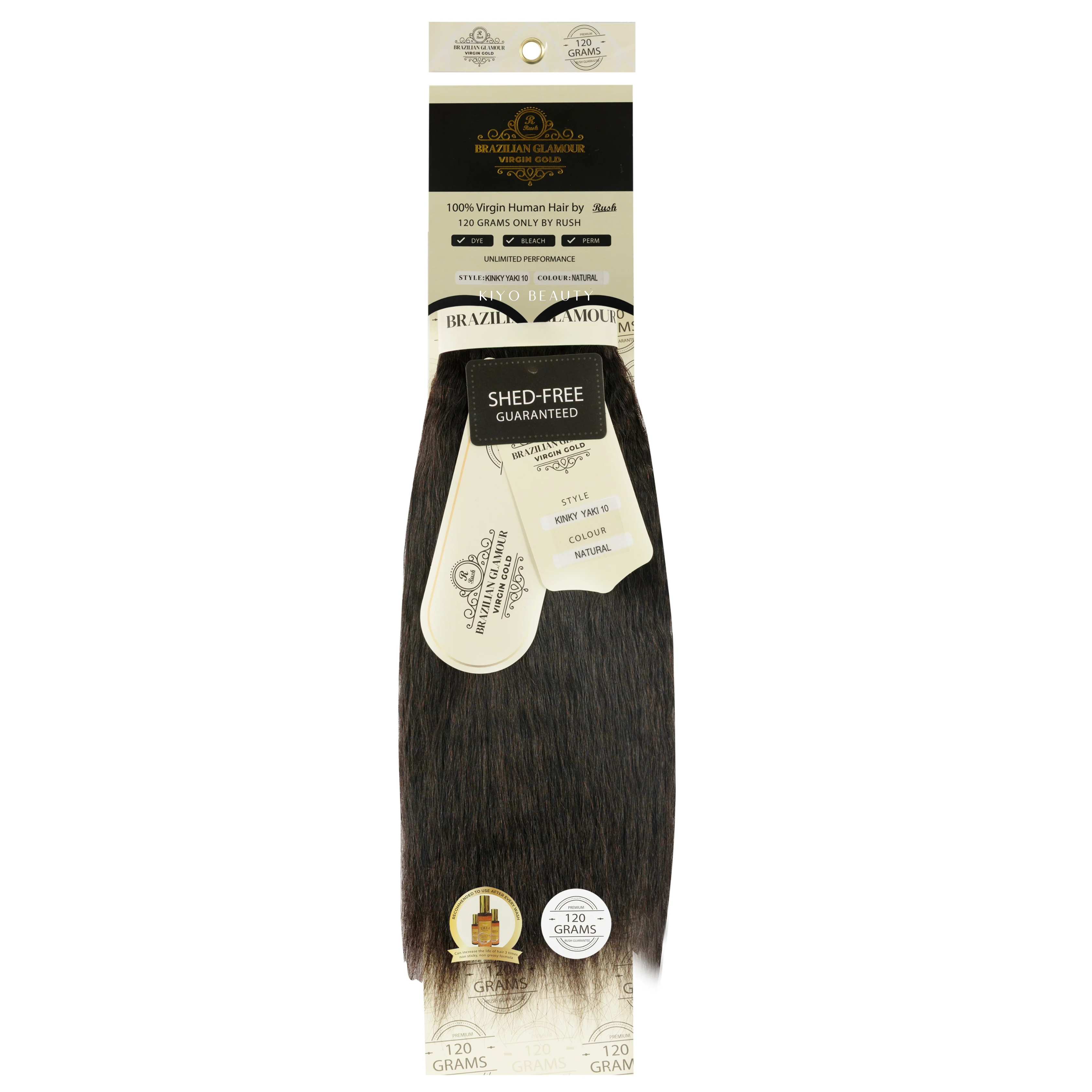 Rush 100% Human Hair Glamour Virgin Kinky Yaki Weave Natural