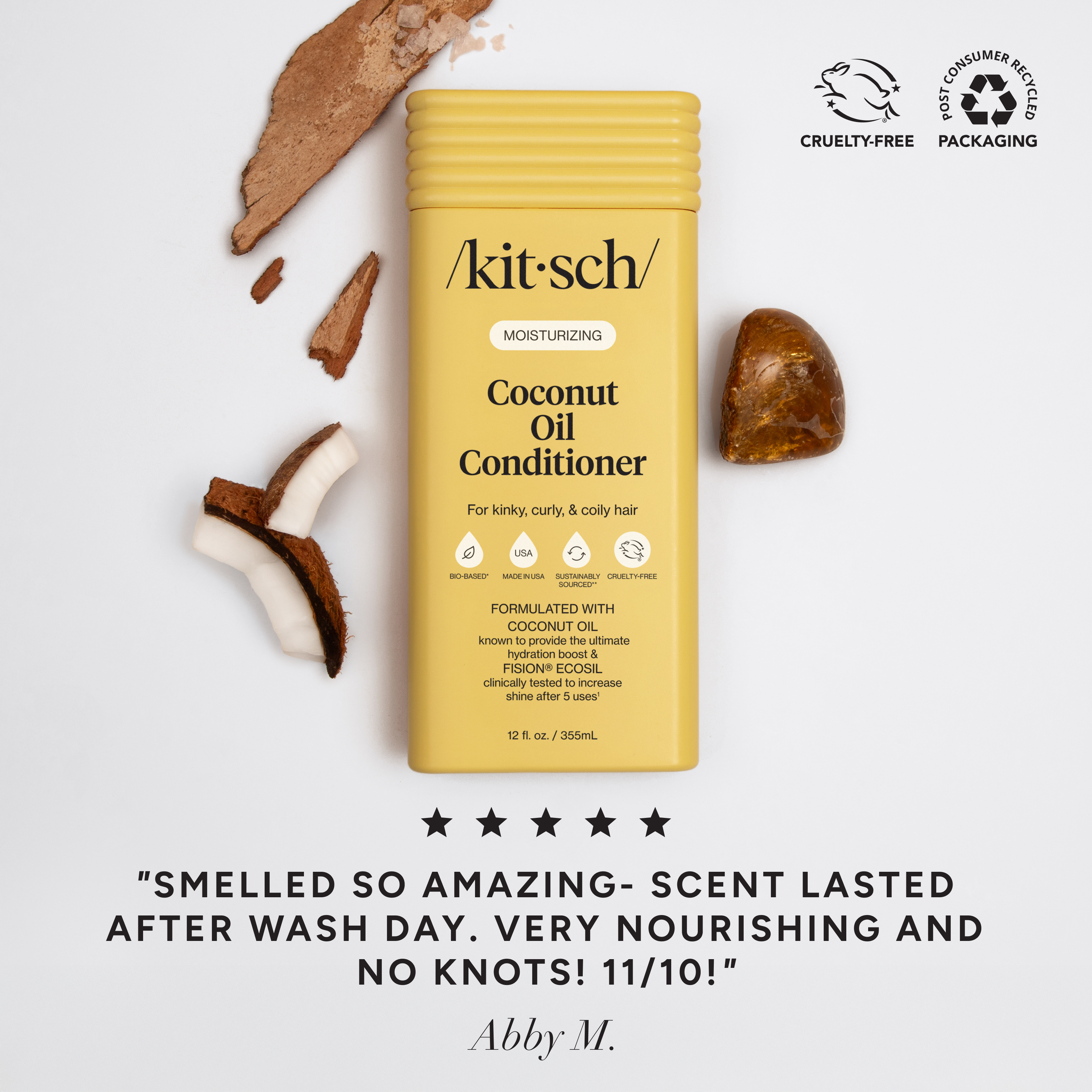 Kitsch Moisturizing Coconut Oil Shampoo & Conditioner Bottle Duo - 2pc