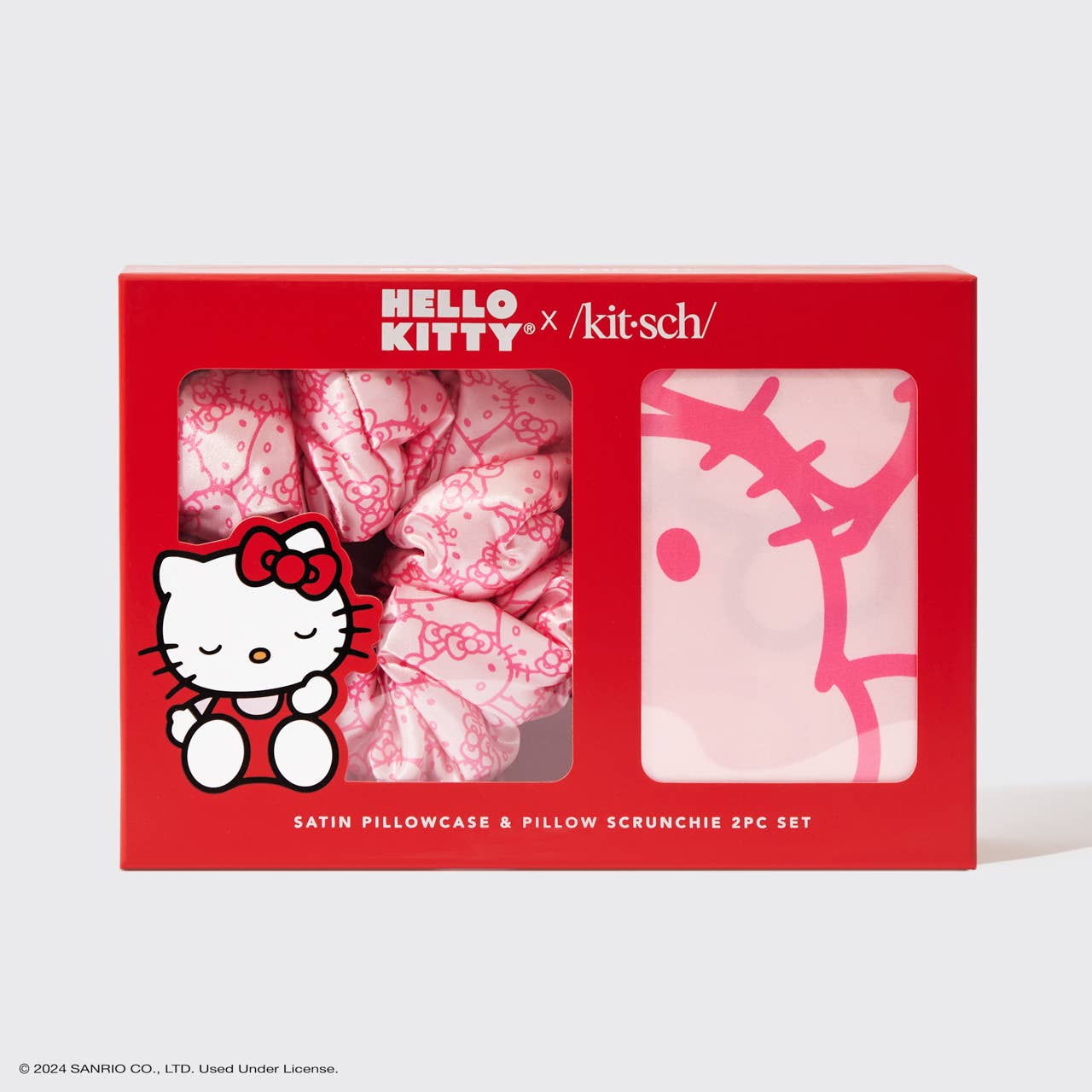 Kitsch x Hello Kitty Satin Pillowcase & Pillow Scrunchie -2pc Set