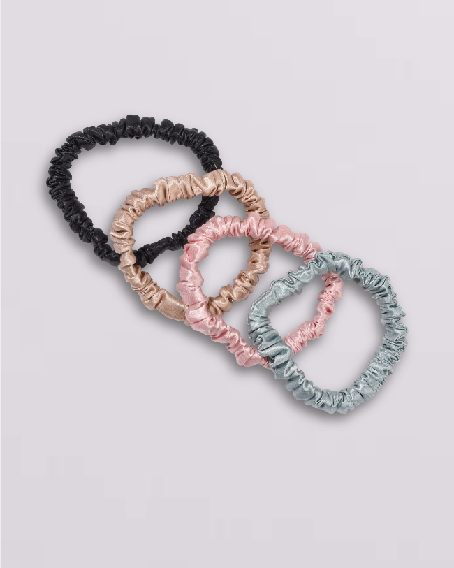 The Big Silk 100% Mulberry Silk Skinny Scrunchies