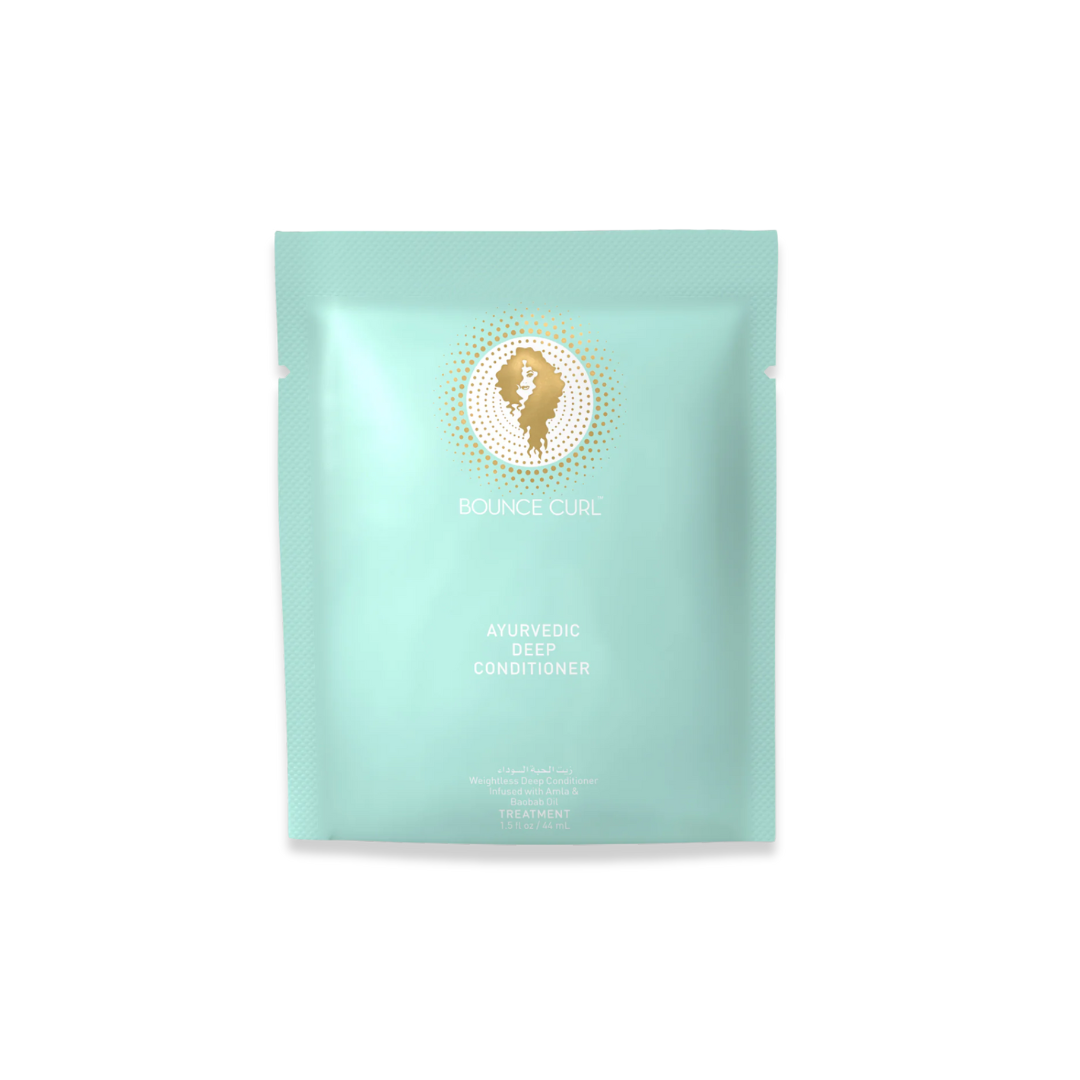 bounce curl deluxe sample ayuverdic deep conditioner in white