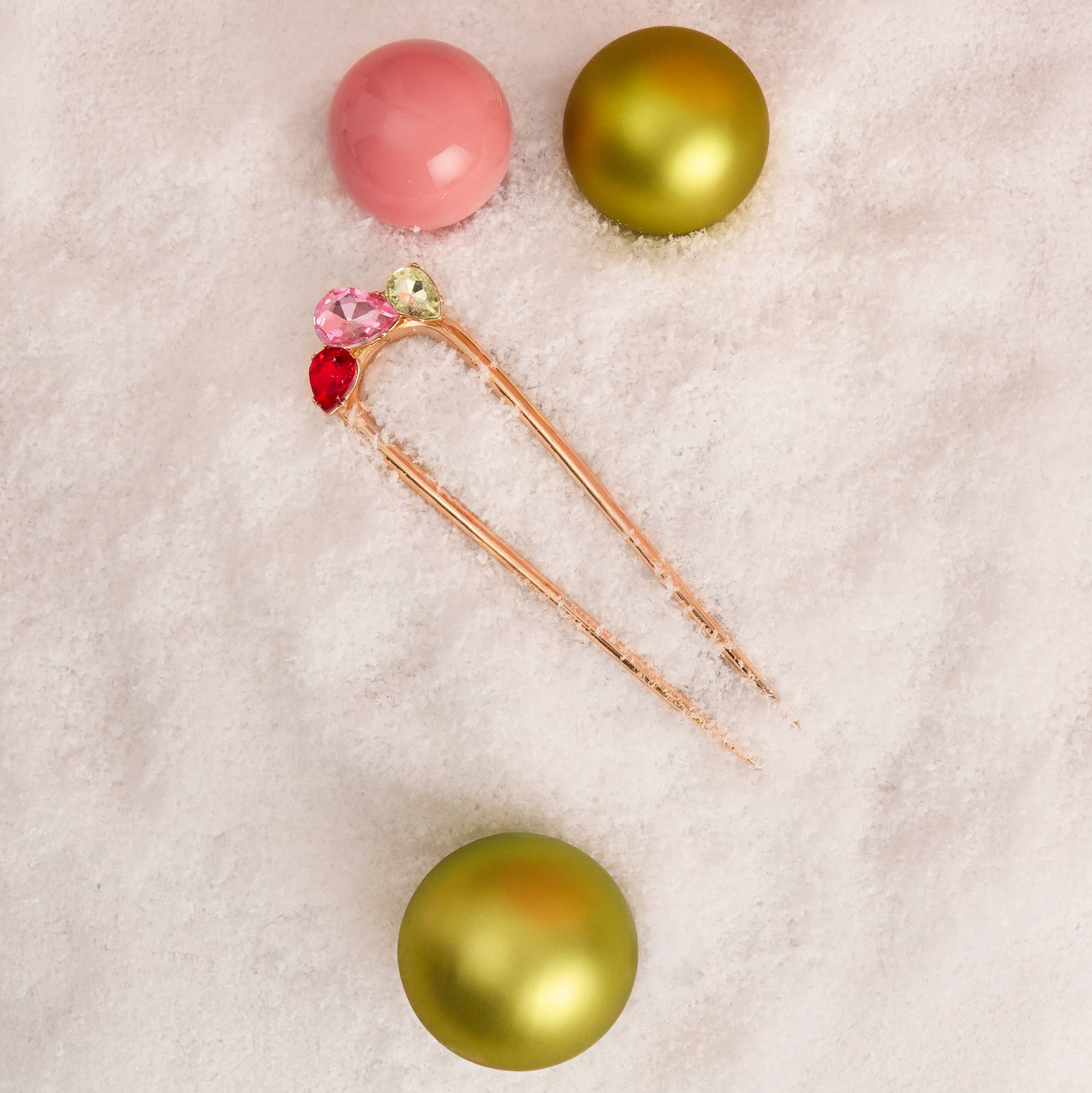 Kitsch Holiday Gemstone French Hair Pin