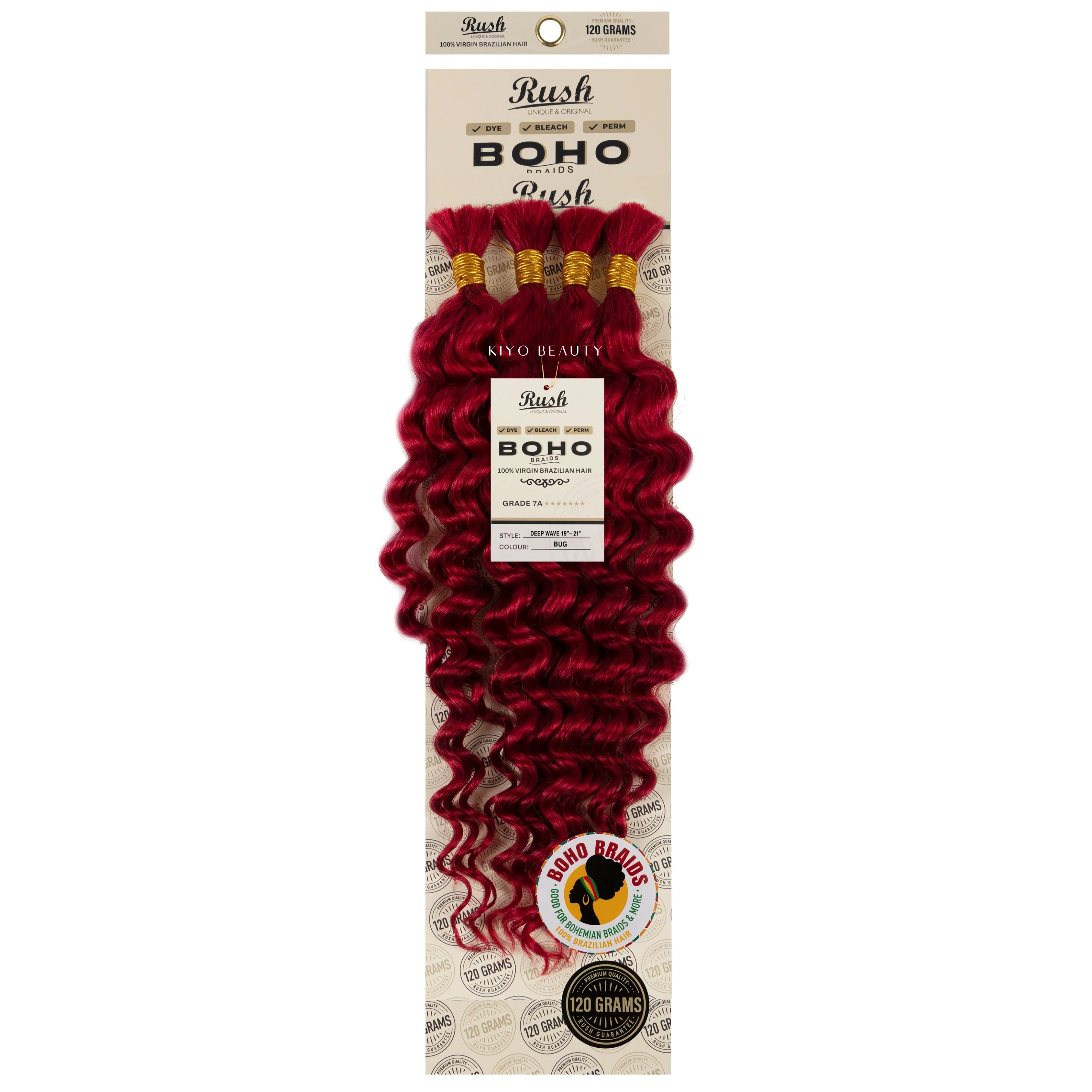 Rush 100% Virgin Brazilian Boho Braids Deep Wave Bulk 19"-21"