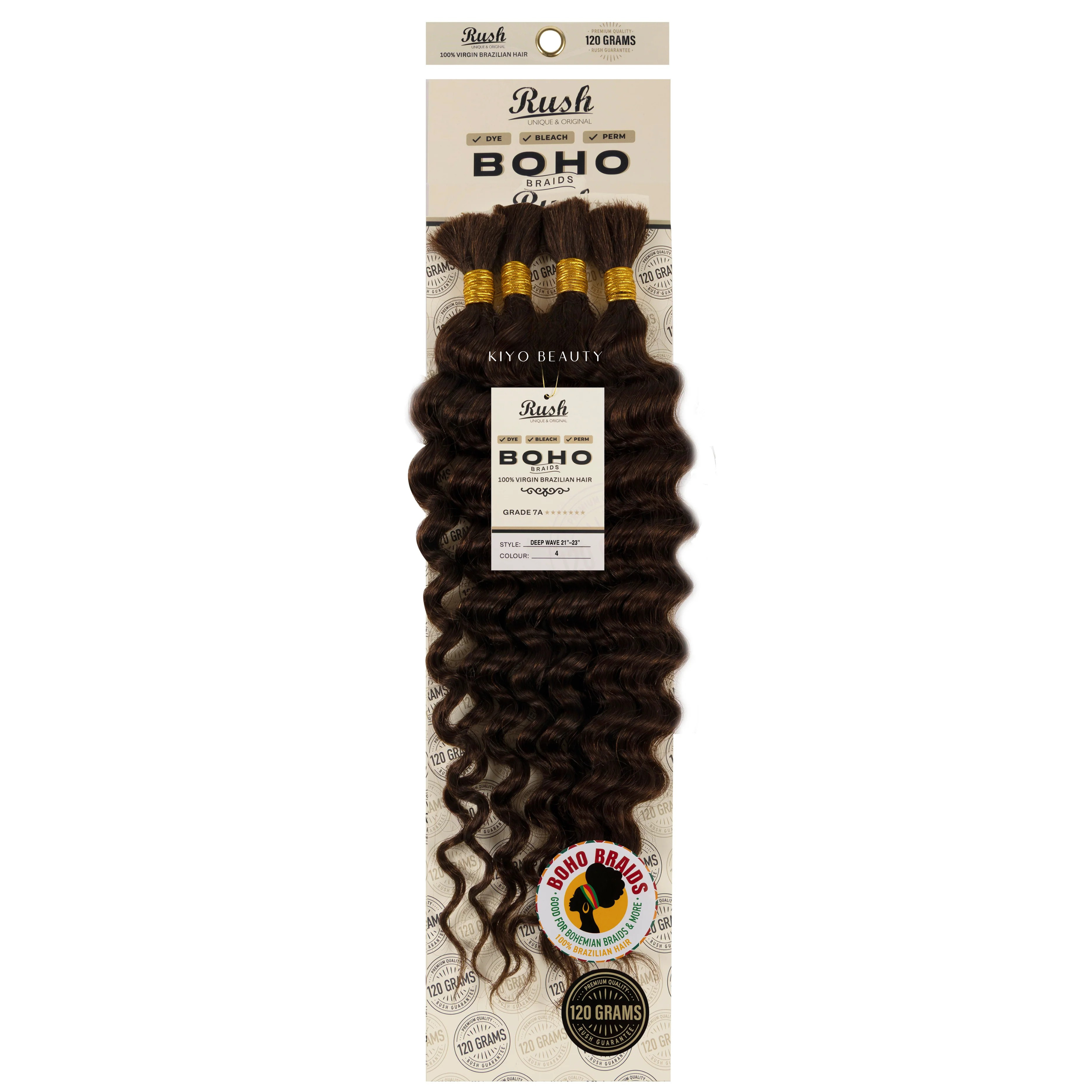 Rush 100% Virgin Brazilian Boho Braids Deep Wave Bulk 21-23&