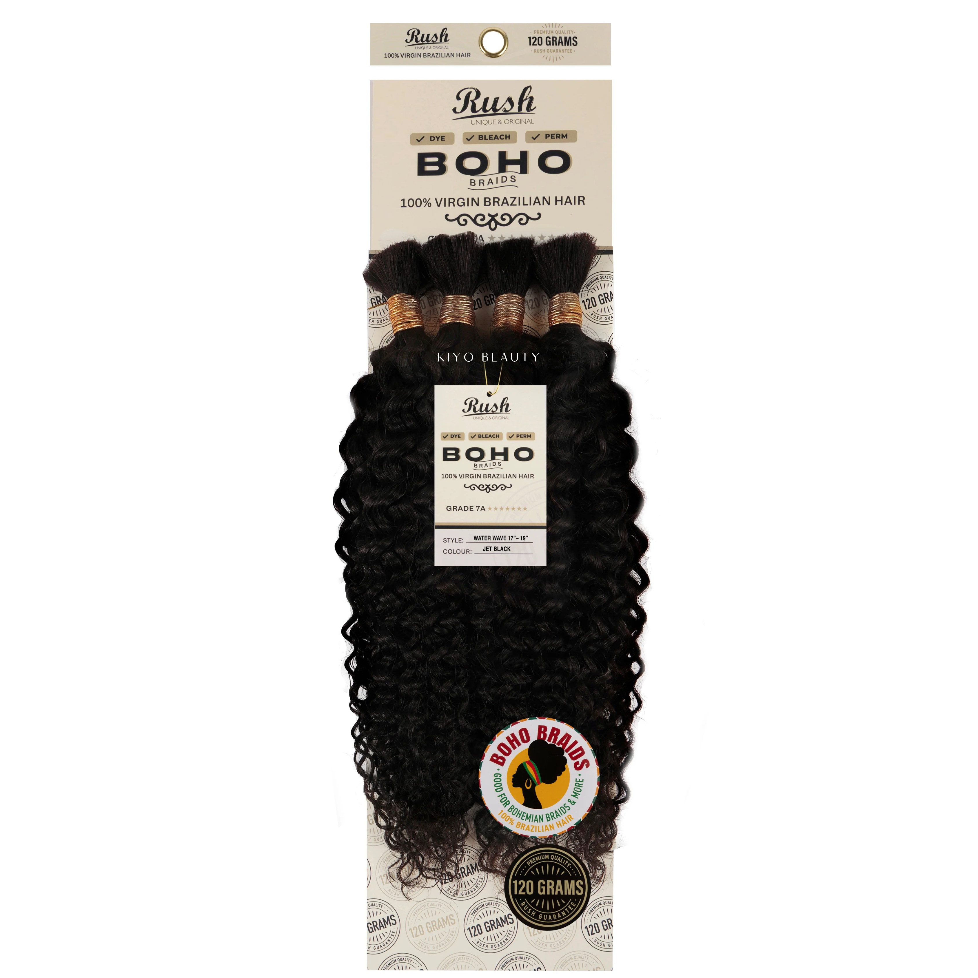 Rush 100% Virgin Brazilian Boho Braids Water Wave Bulk 17-19"