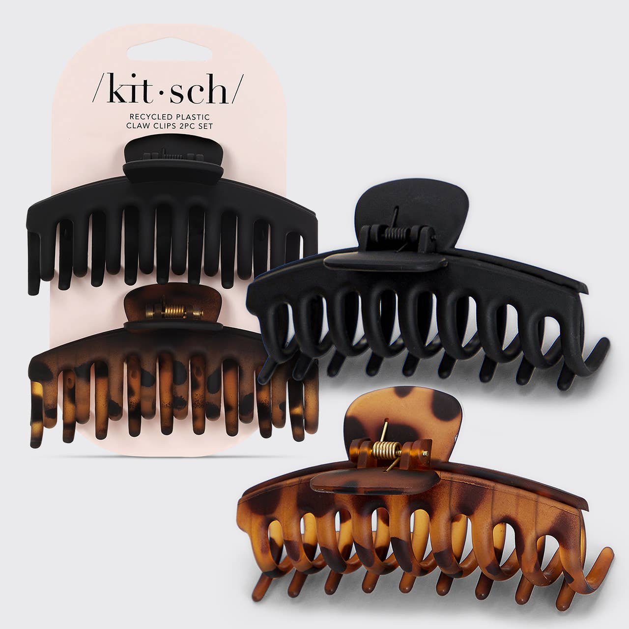 Kitsch Recycled Plastic Oversized Claw Clips 2pc Set