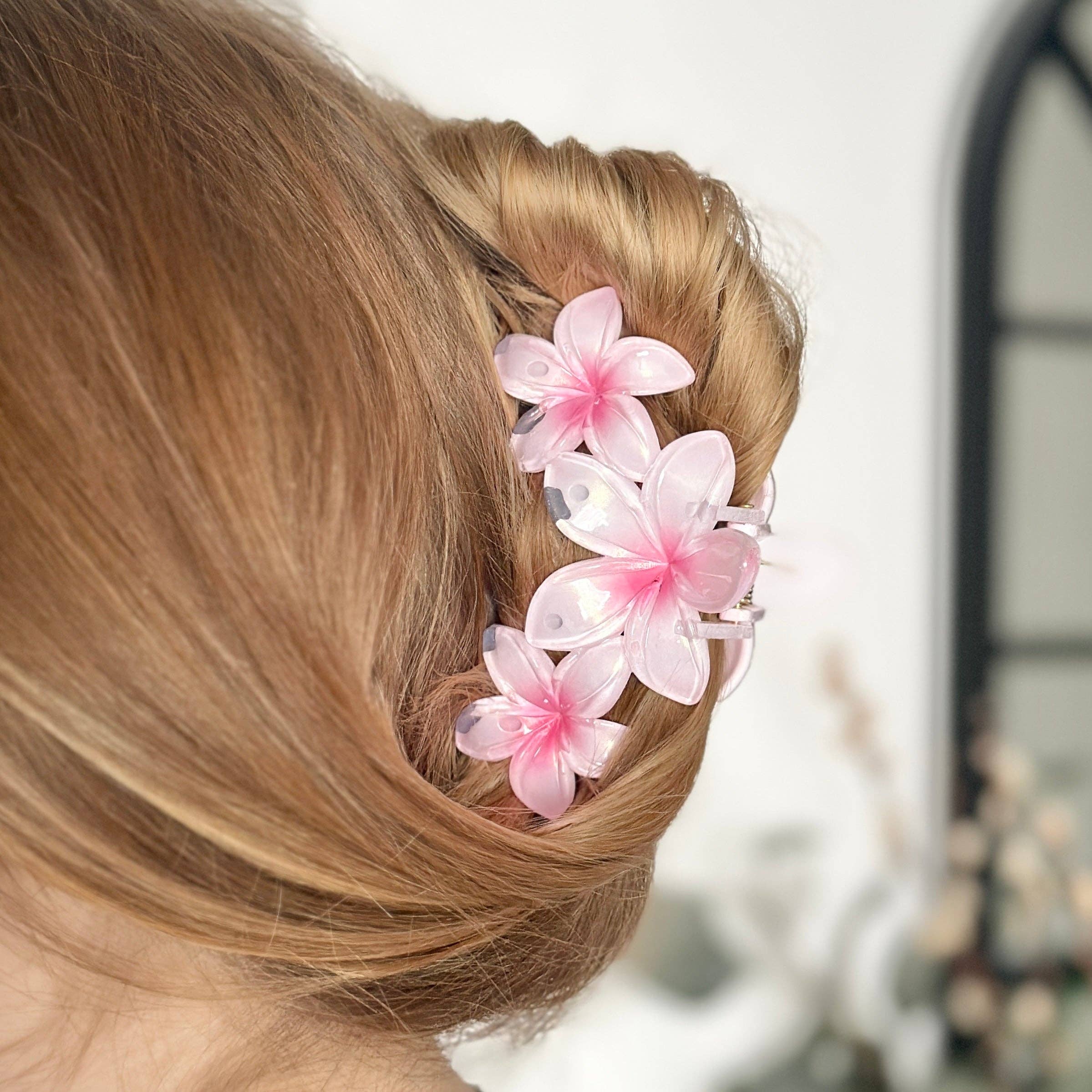 Coconut Lane Triple Flower Claw Clip - Pink