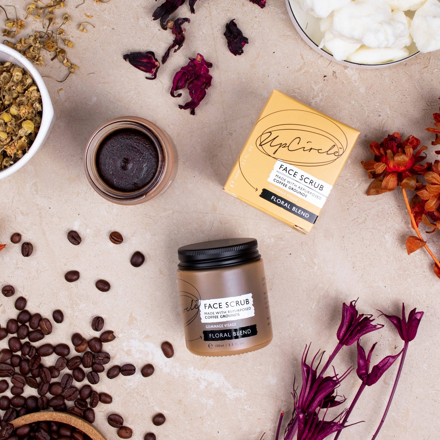 UpCircle Face Scrub with Coffee + Rosehip - FLORAL BLEND