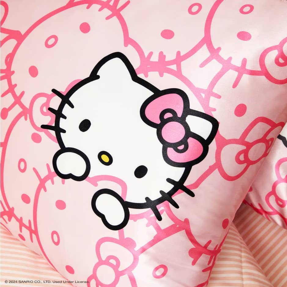 Kitsch x Hello Kitty Pillowcase - Pink Kitty Faces