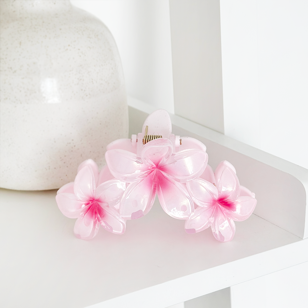 Coconut Lane Triple Flower Claw Clip - Pink