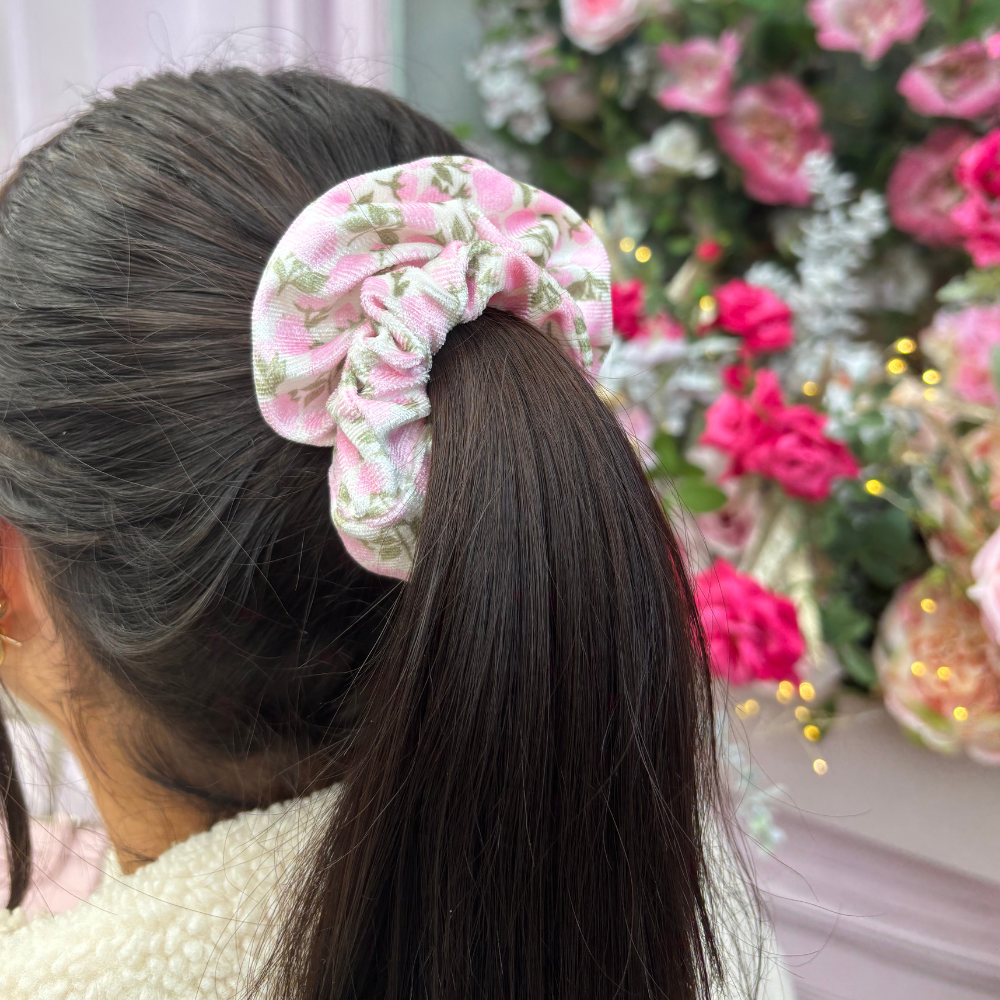 Coconut Lane Buy Me Roses Baby Pink Scrunchie