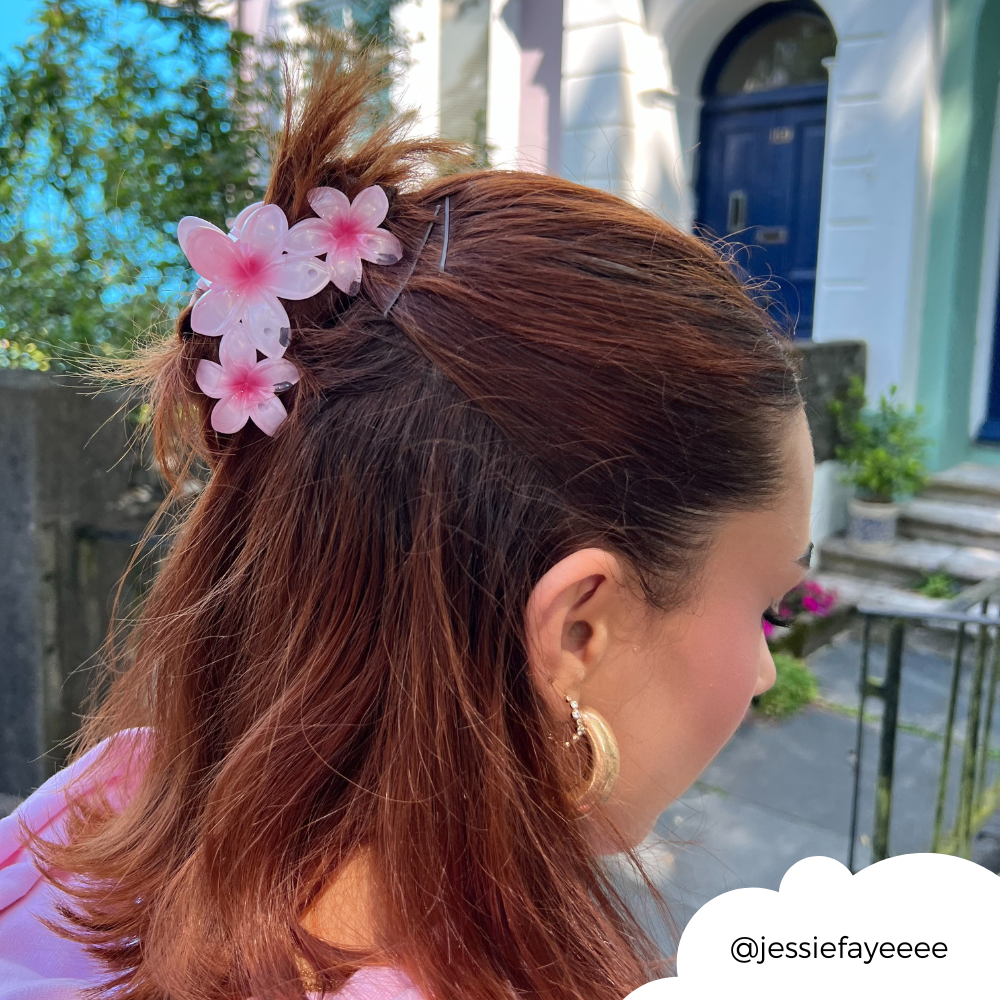 Coconut Lane Triple Flower Claw Clip - Pink