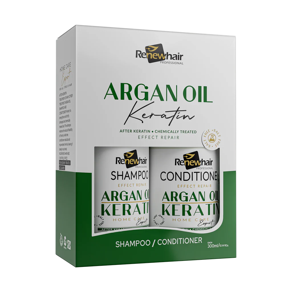Renewhair Professional Argan Oil Keratin Shampoo & Conditioner Kit (2x300ml)