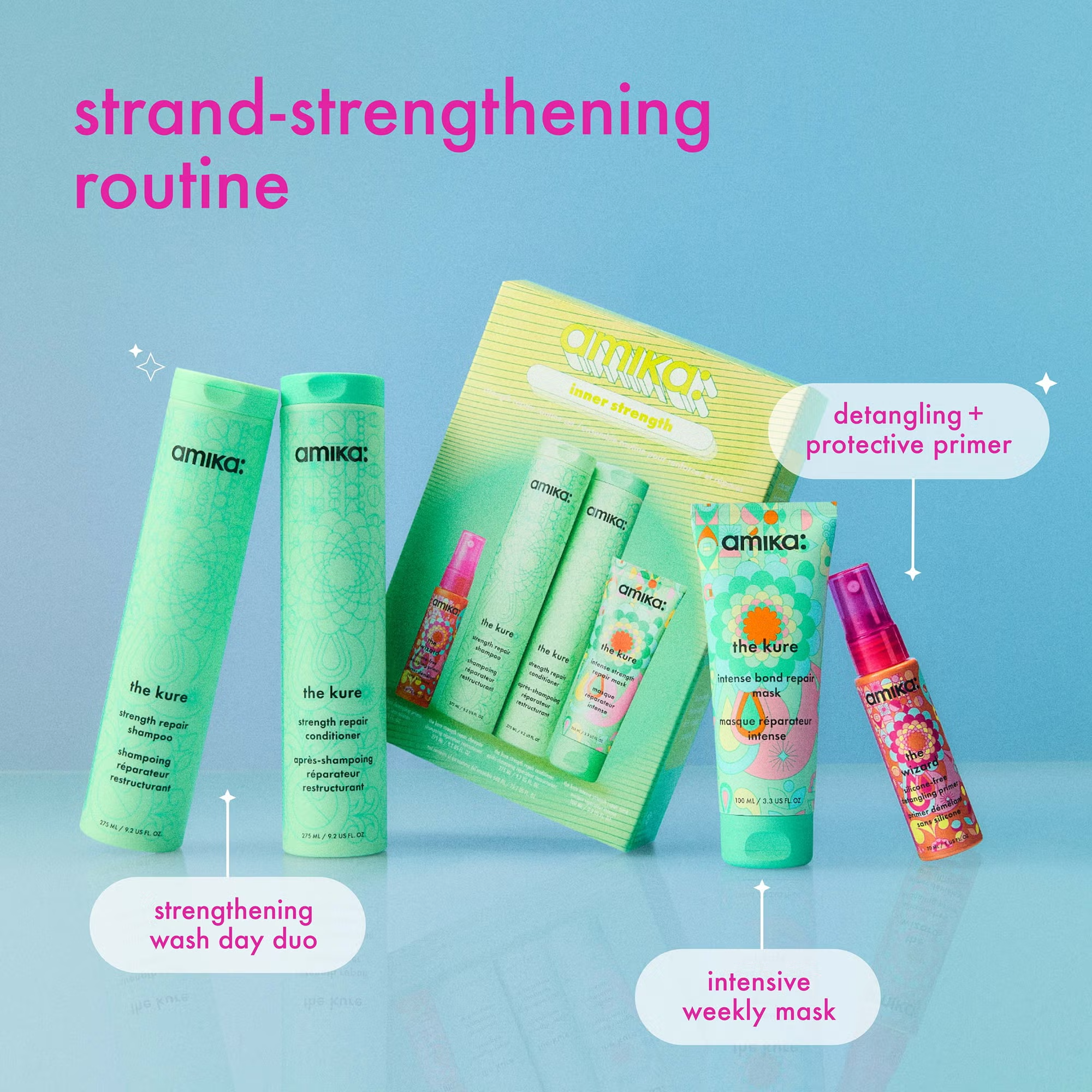 Amika Inner Strength Repair Routine Set - 4pc