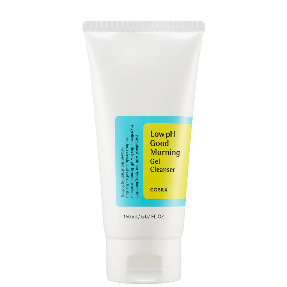 Cosrx Low pH Good Morning Gel Cleanser tube on a white background