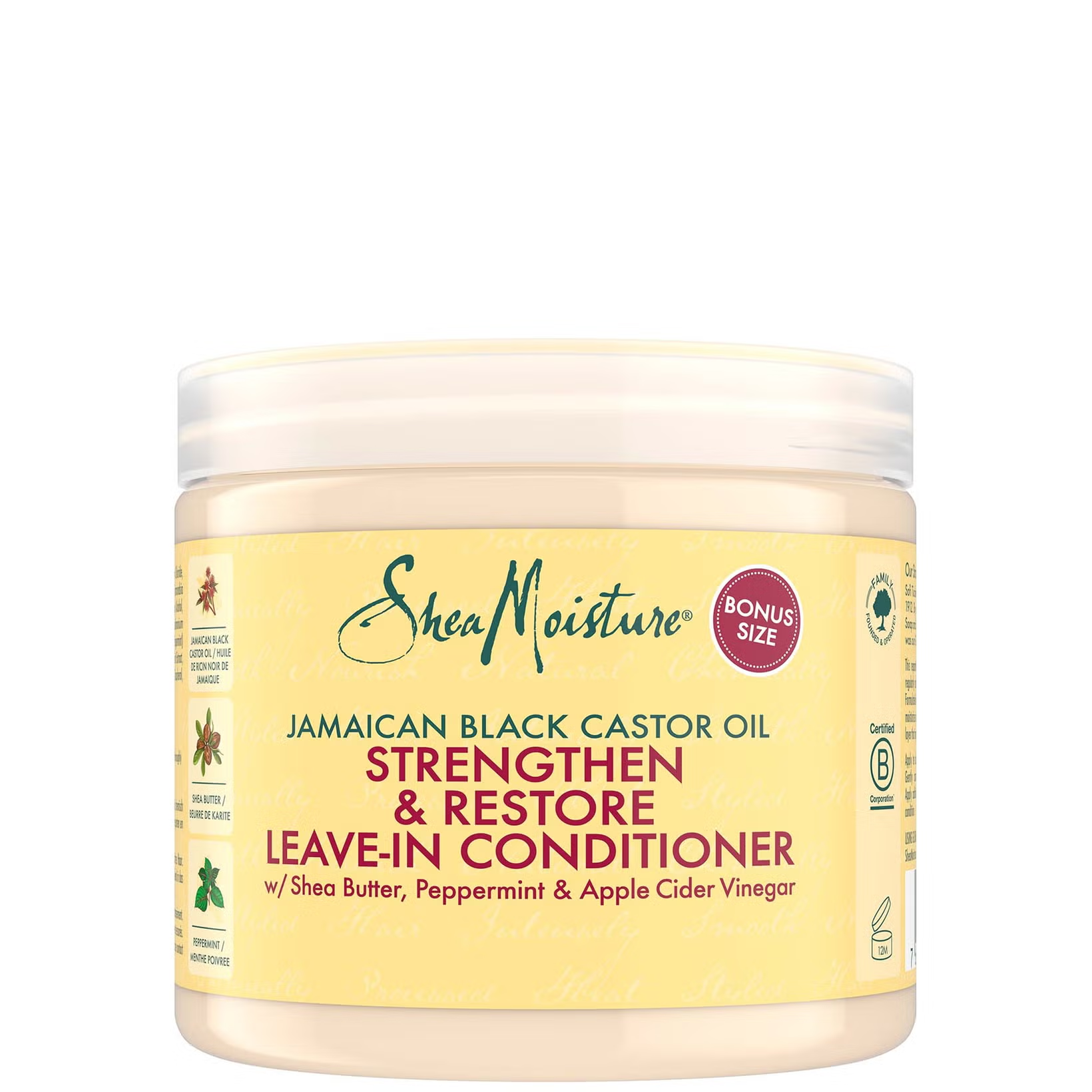 SheaMoisture Jamaican Black Castor Oil Strengthen & Restore Leave-In Conditioner 16oz Bonus