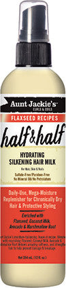 Aunt Jackie's Curls & Coils Flaxseed Recipes Half & Half Hydrating Silkening Hair Milk 12oz