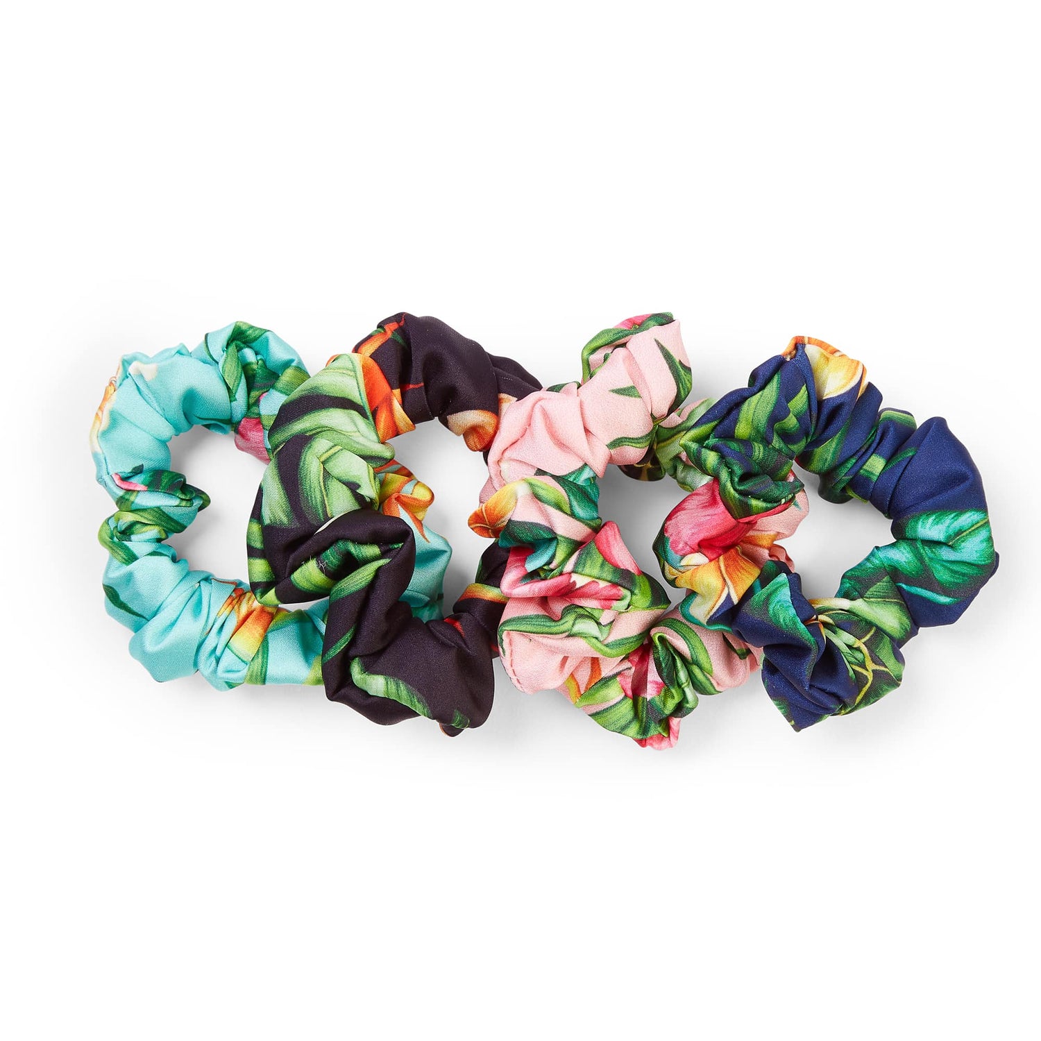 Flora & Curl Small Satin Scrunchies - 4 pcs