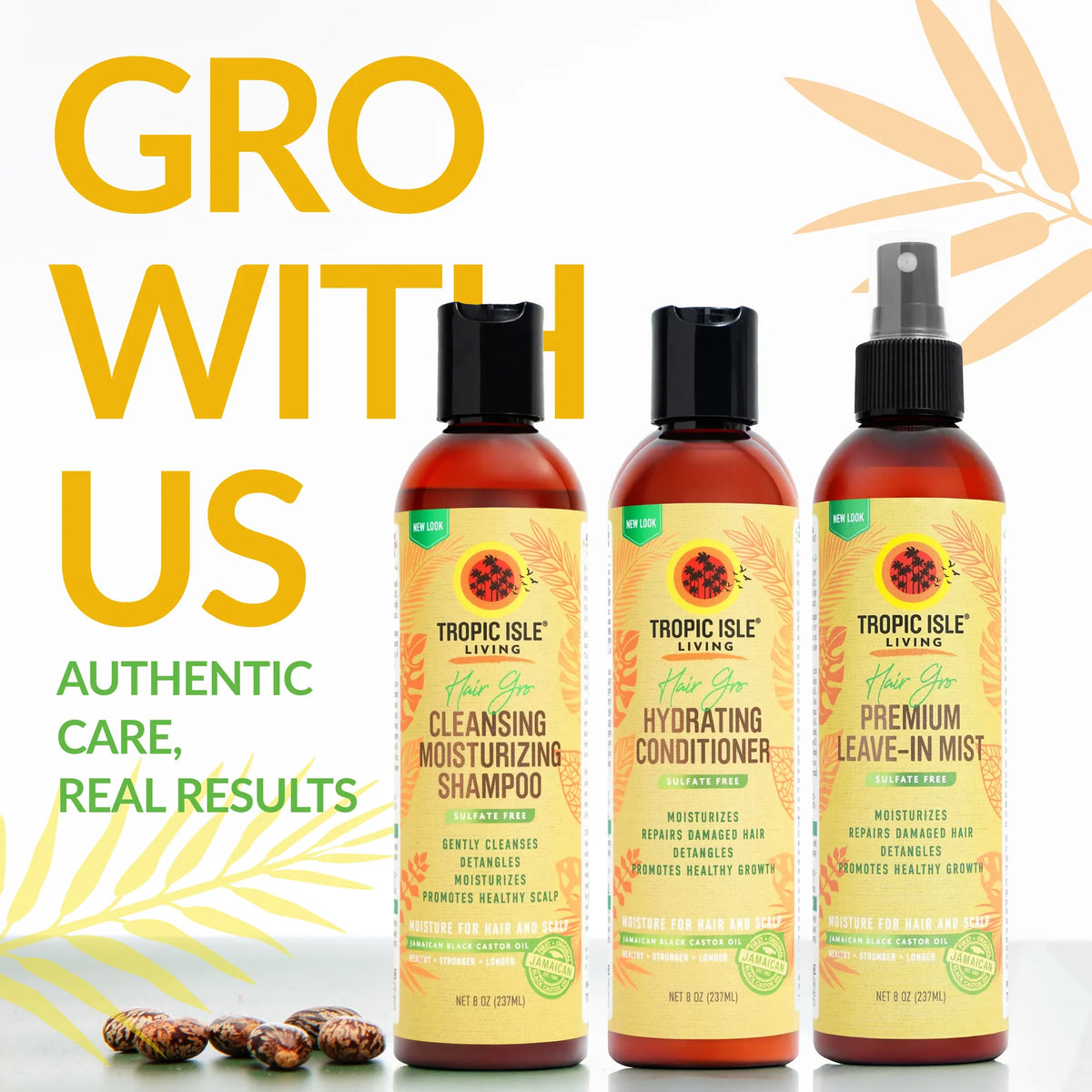 Tropic Isle Living Hair Gro Cleansing Moisturizing Shampoo 8oz