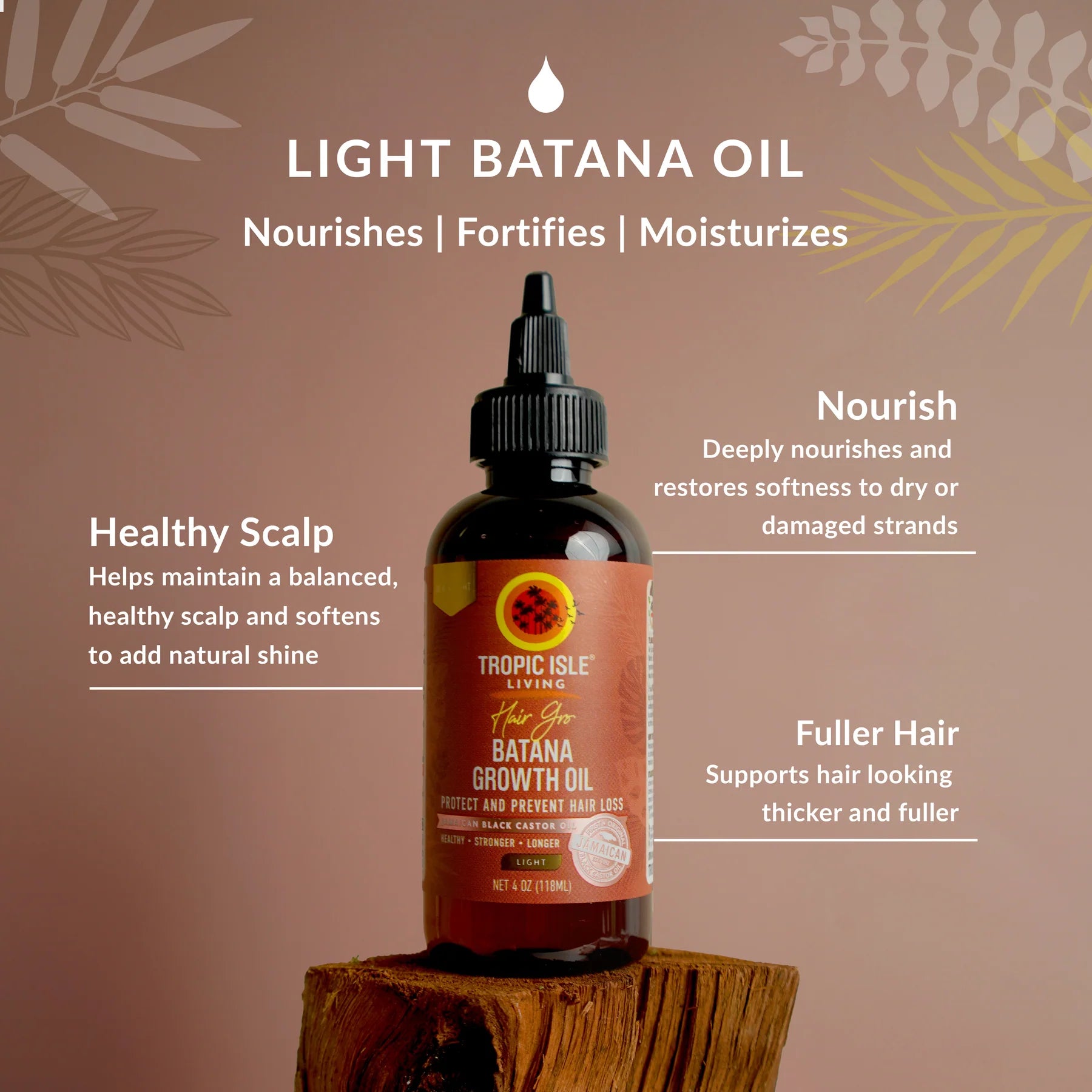Tropic Isle Living Batana Hair Growth Oil Light Blend 4oz