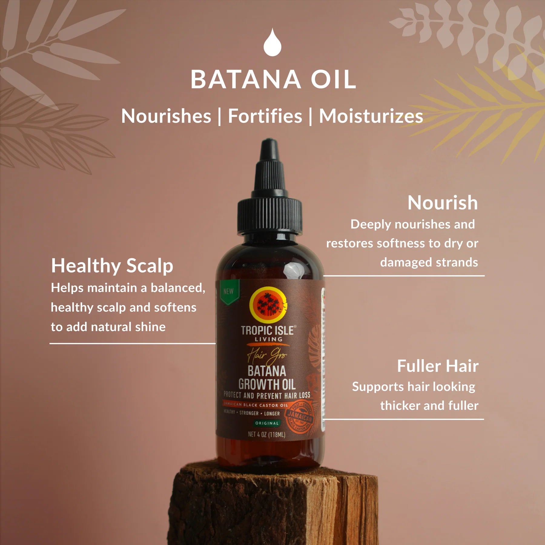 Tropic Isle Living Hair Gro Batana Growth Oil Original 4oz