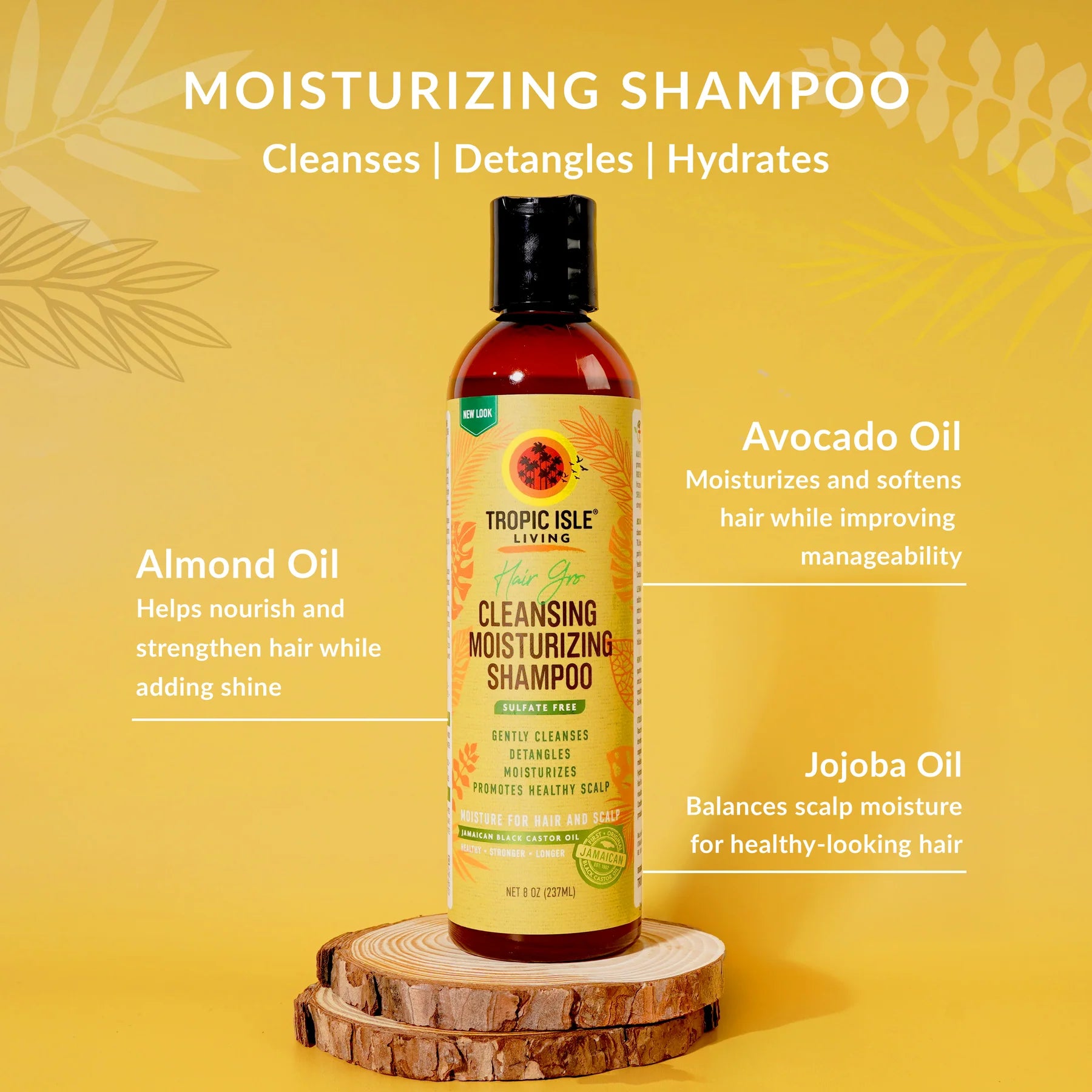 Tropic Isle Living Hair Gro Cleansing Moisturizing Shampoo 8oz