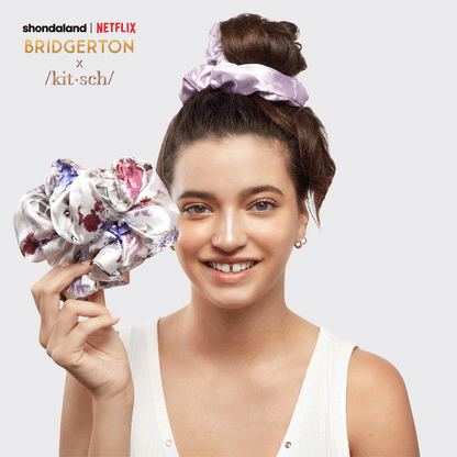 Kitsch x Bridgerton Satin Pillow Scrunchies 2pc - Floral