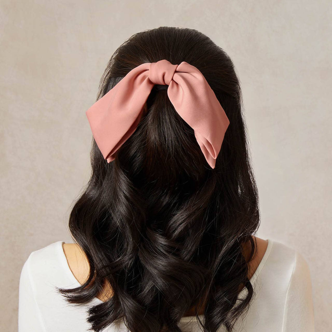 Kitsch Recycled Fabric Bow Hair Clip - Rosewood