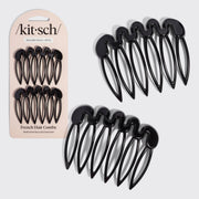 Kitsch French Hair Combs 2pc Set - Black