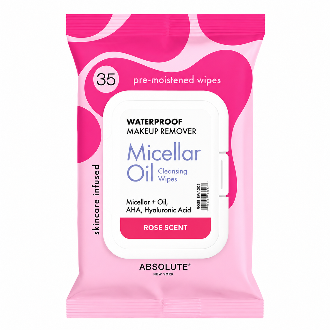 Absolute New York Makeup Remover Micellar Oil Cleansing Wipes