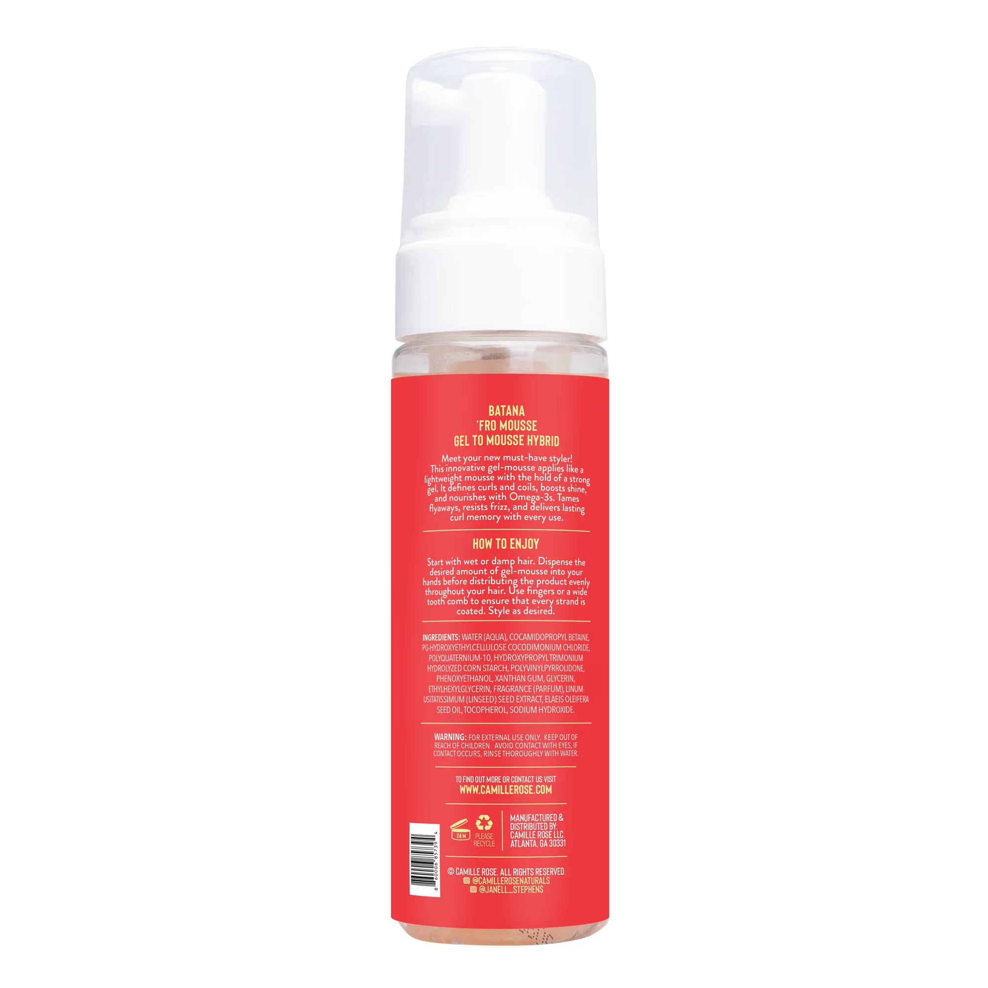Camille Rose Batana Miracle Oil Fro Mousse 7oz/ 207ml