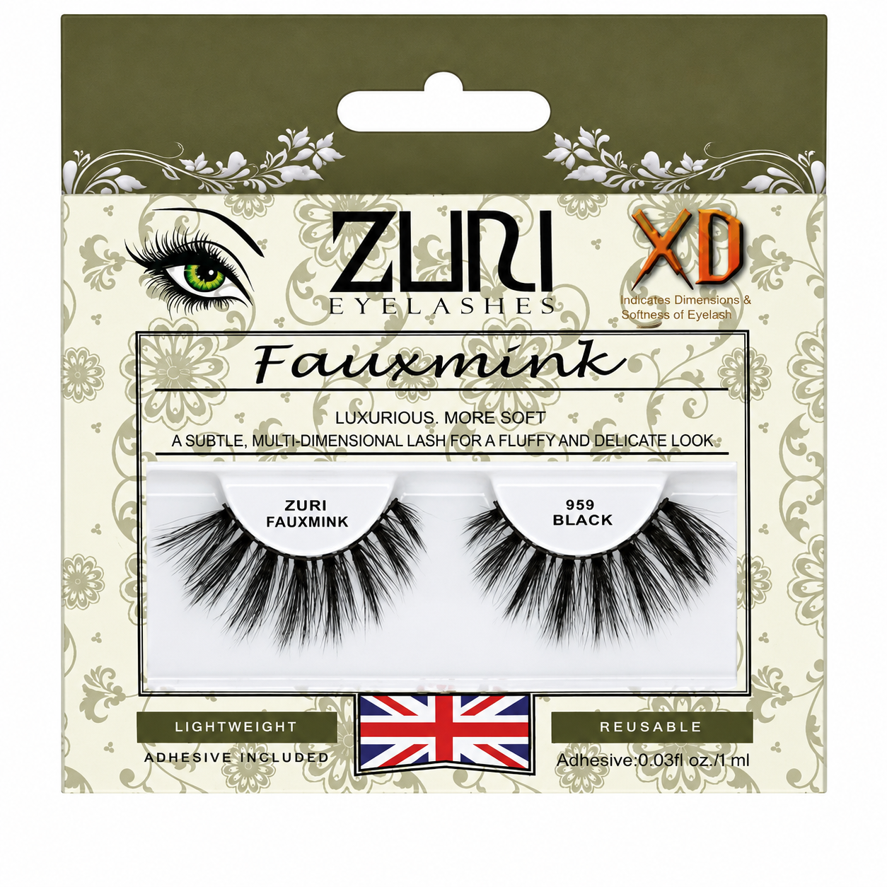 Zuri Eyelashes Fauxmink Multi-Dimensional Luxurious Eyelashes Black