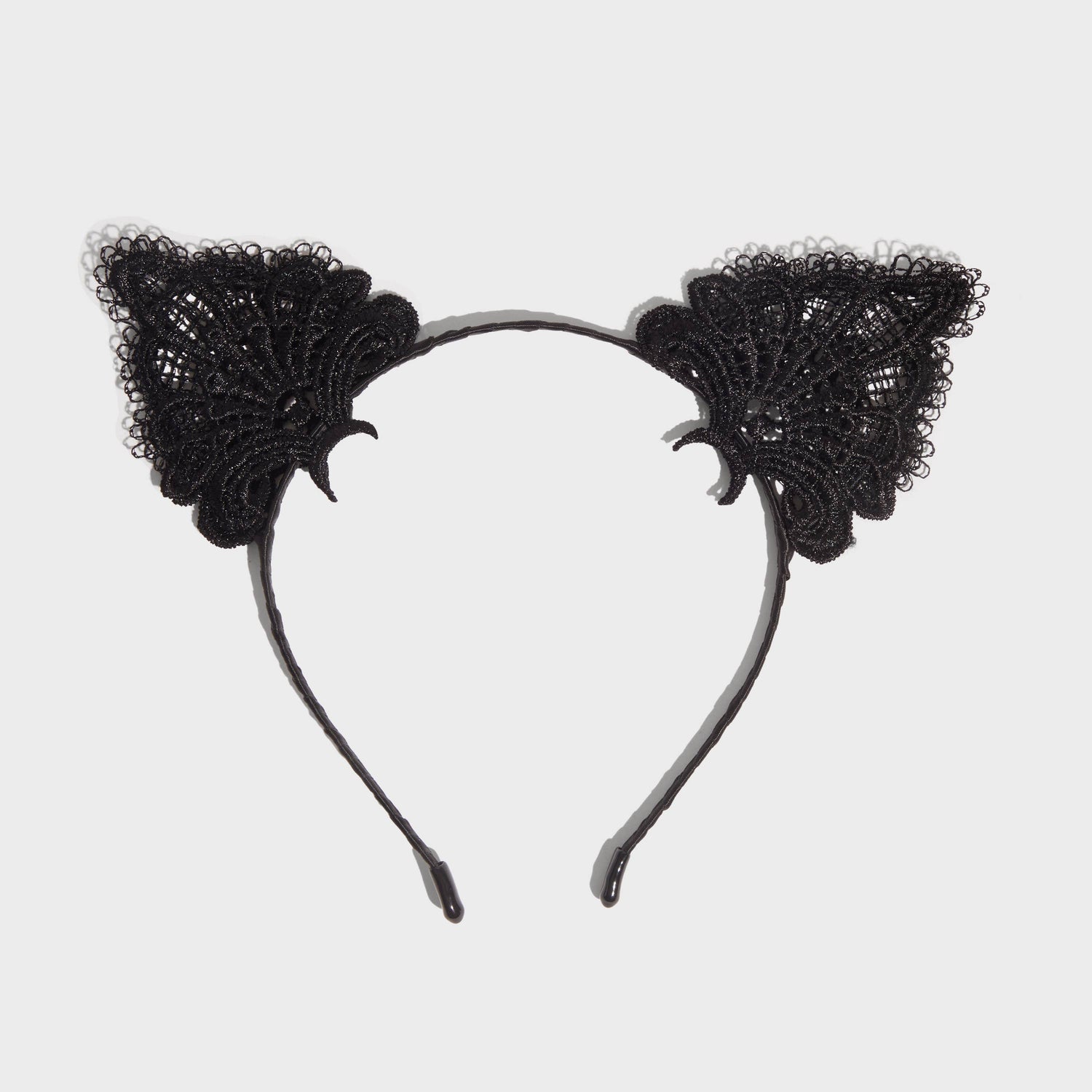 Kitsch Lace Headband &amp; Mask 2pc Set - Black Cat