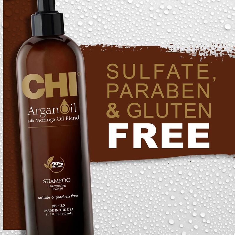 CHI Argan Oil Plus Moringa Oil Shampoo - Sulfate & Paraben Free 340ml