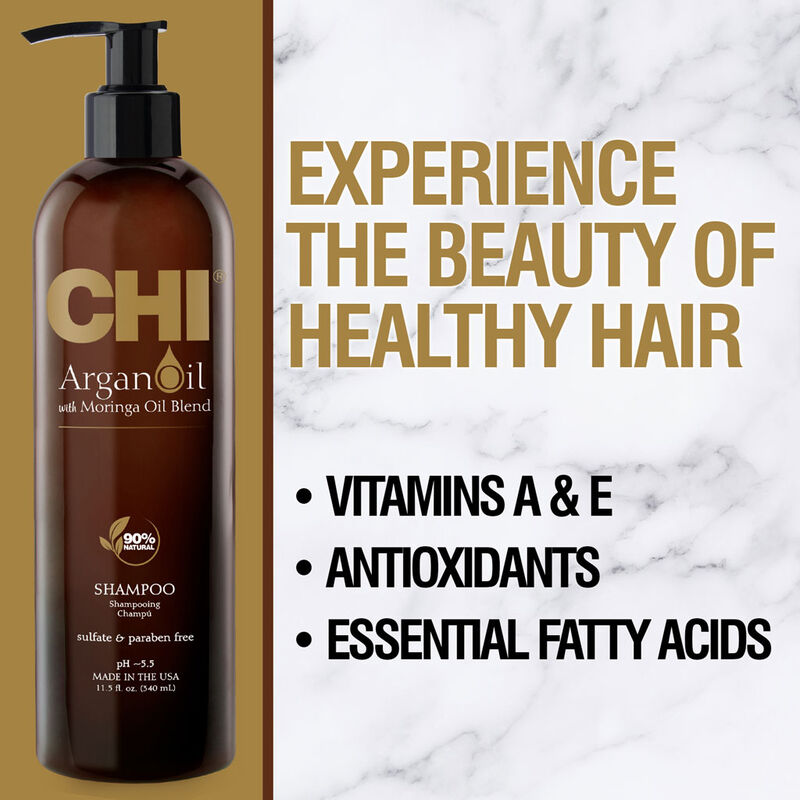CHI Argan Oil Plus Moringa Oil Shampoo - Sulfate &amp; Paraben Free 340ml