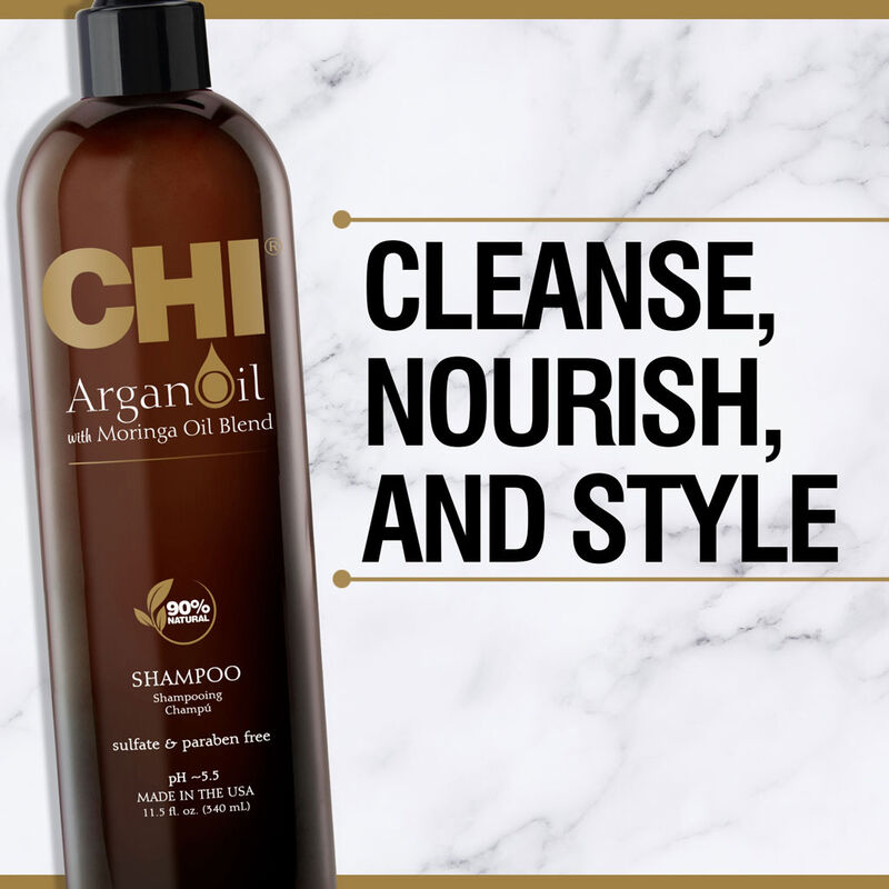 CHI Argan Oil Plus Moringa Oil Shampoo - Sulfate & Paraben Free 340ml