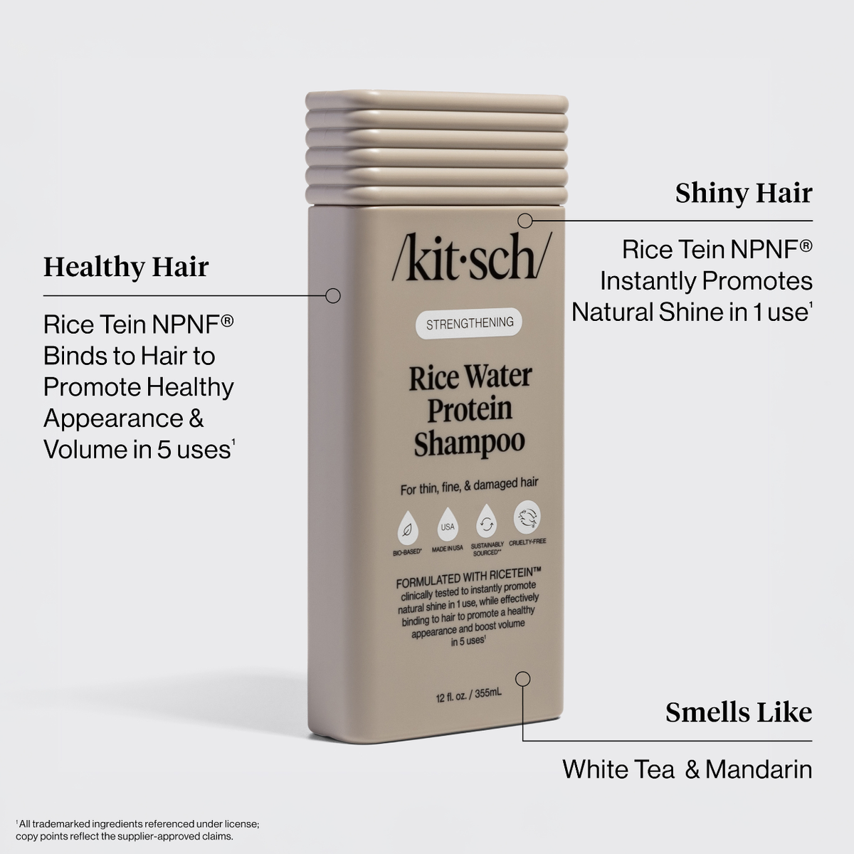 Kitsch Strengthening Rice Water Shampoo & Conditioner Bottle Duo - 2pc