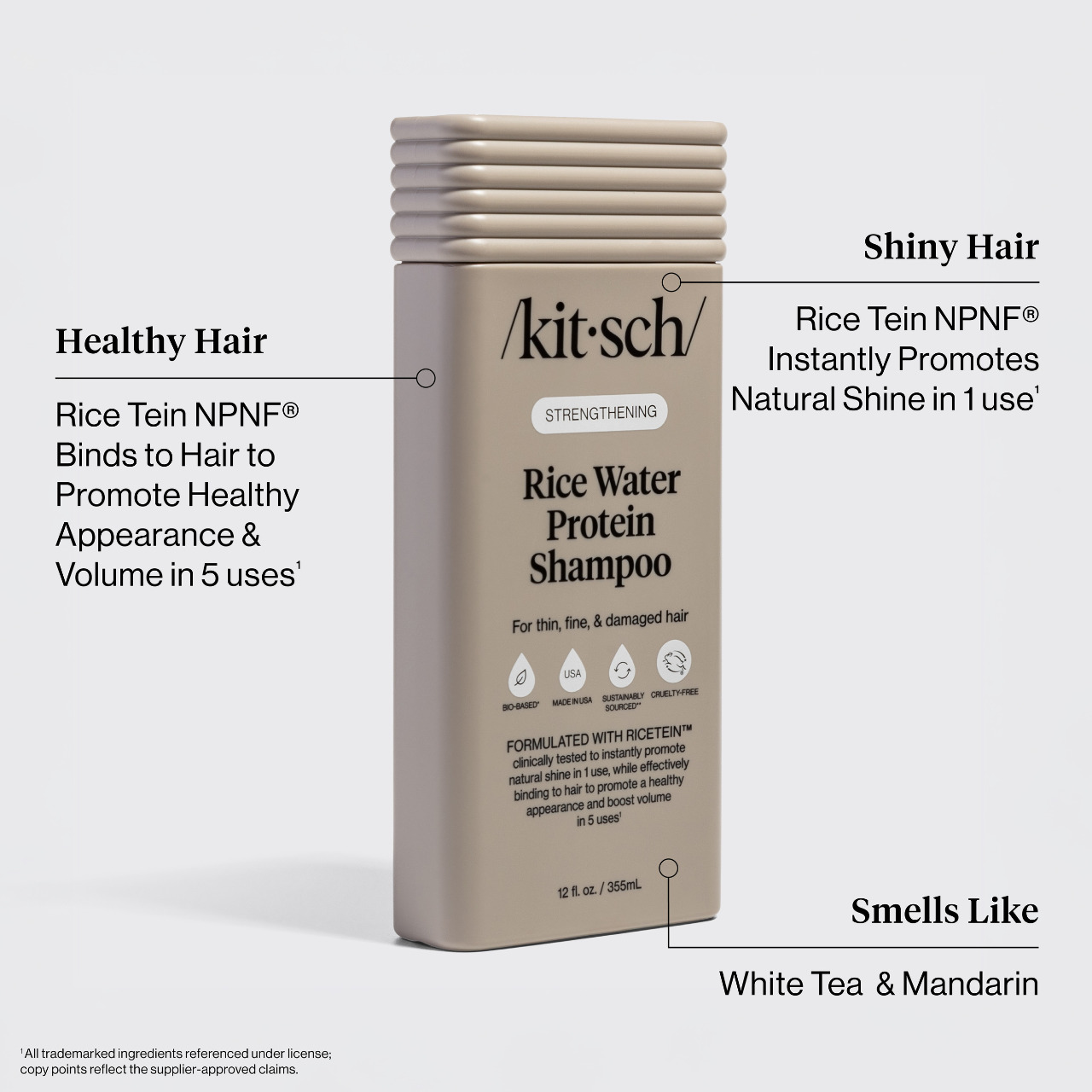 Kitsch Strengthening Rice Water Bottle Shampoo 12oz