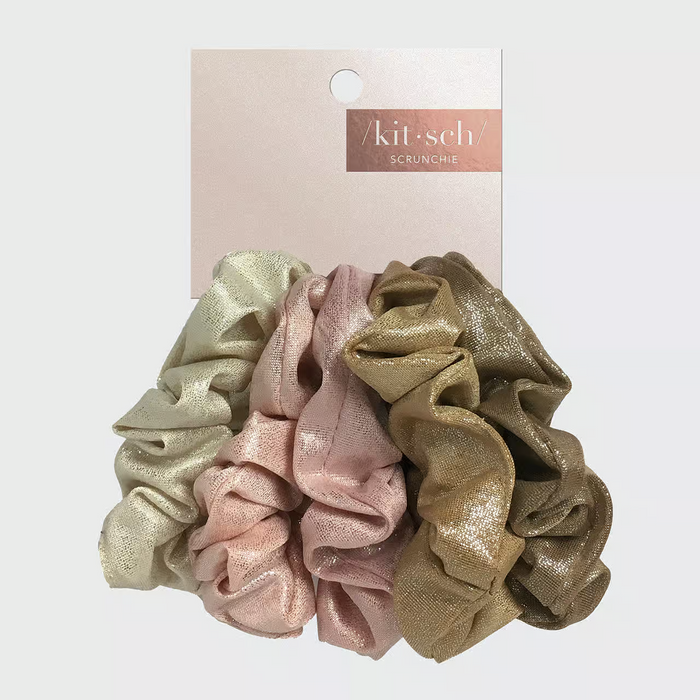 Kitsch Metallic Scrunchies - Blush