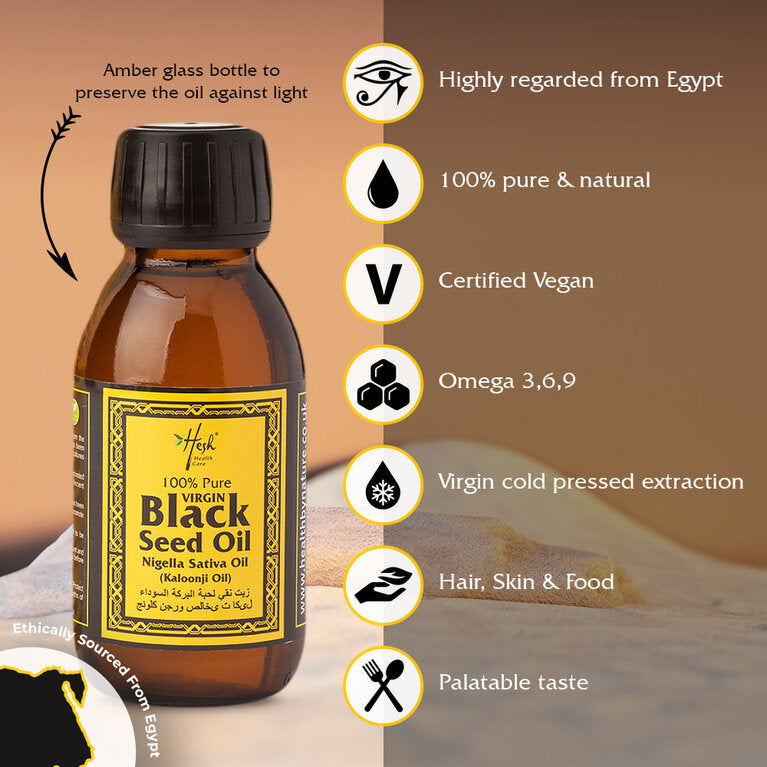 Hesh 100% Pure Virgin Cold Pressed Black Seed Oil 100ml