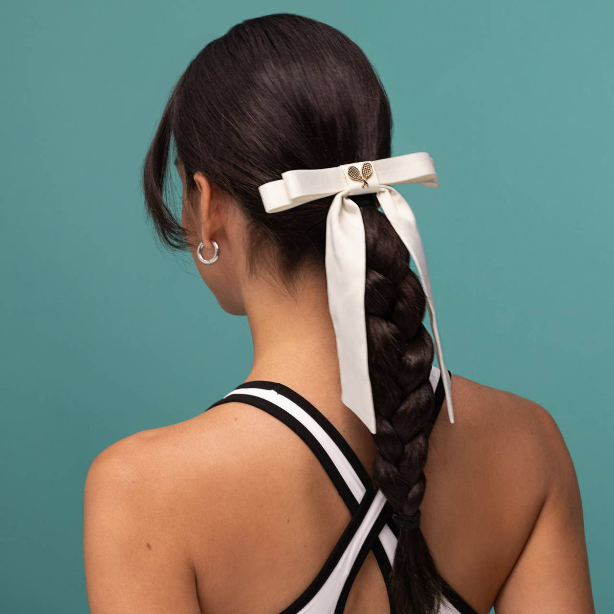 Kitsch Satin Bow Hair Clip - Cream