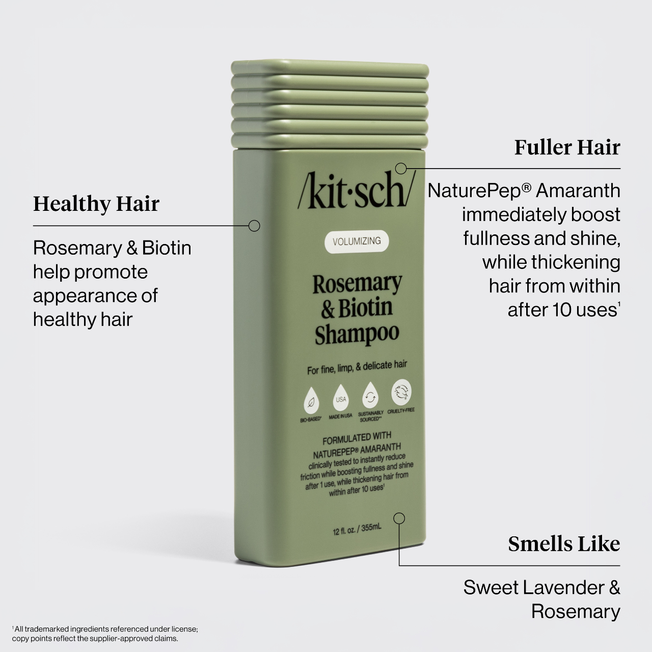 Kitsch Volumizing Rosemary & Biotin Bottle Shampoo 12oz