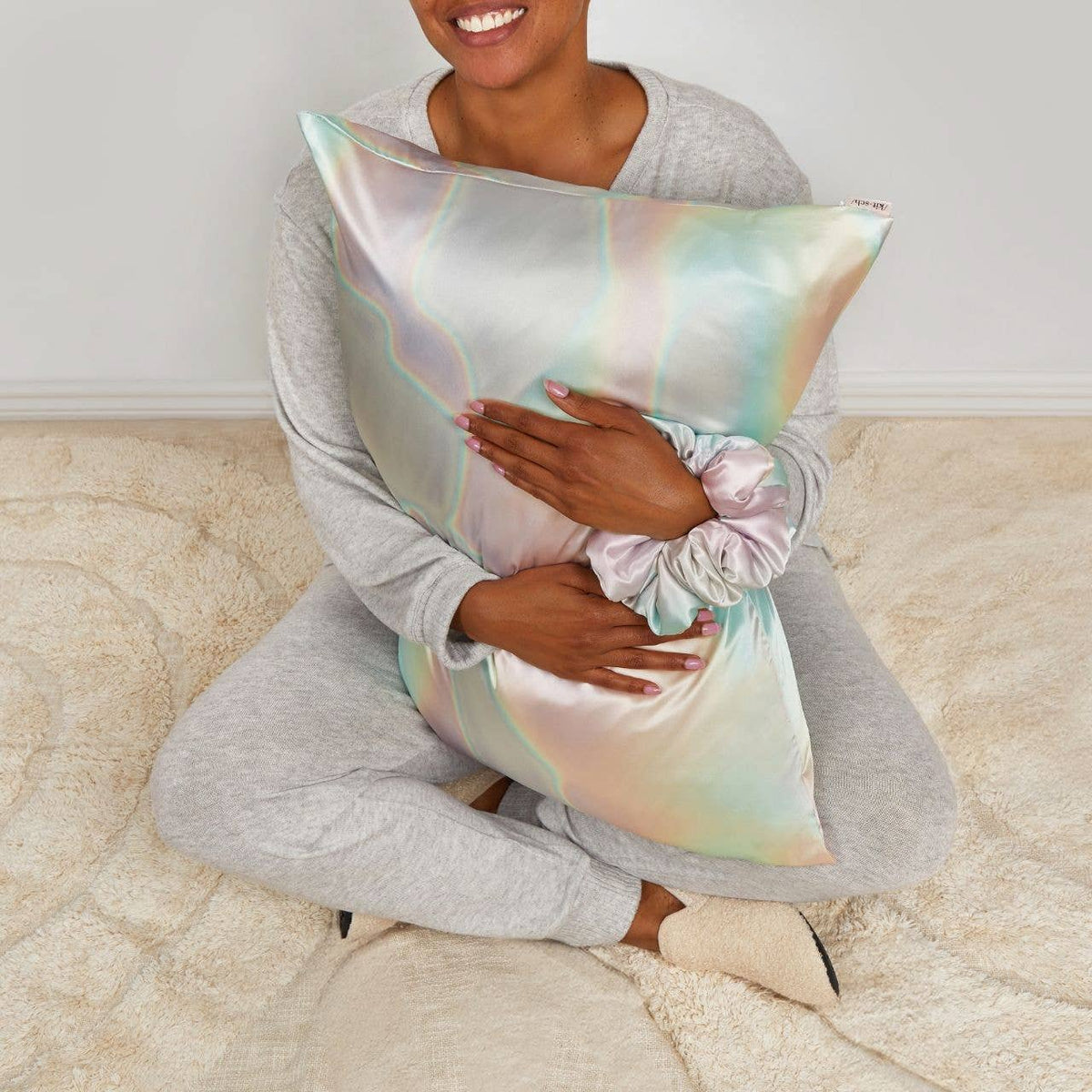 Kitsch Well Rested Satin Pillowcase and Pillow Scrunchie 2pc - Aura