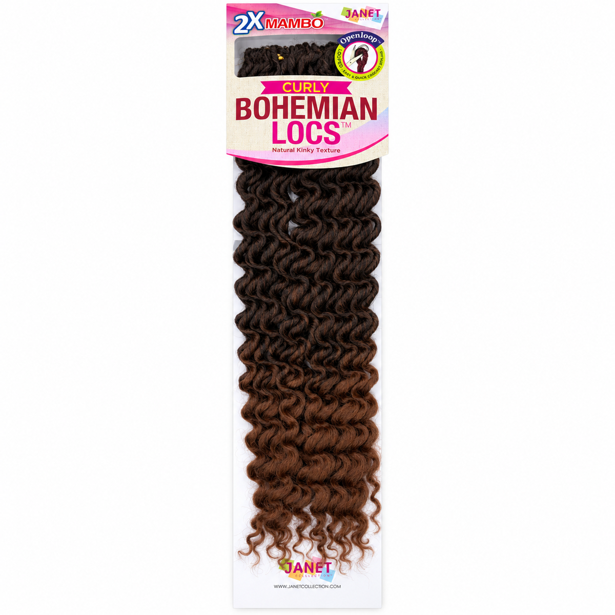 Janet Collection 2X Mambo Curly Bohemian Locs 18"