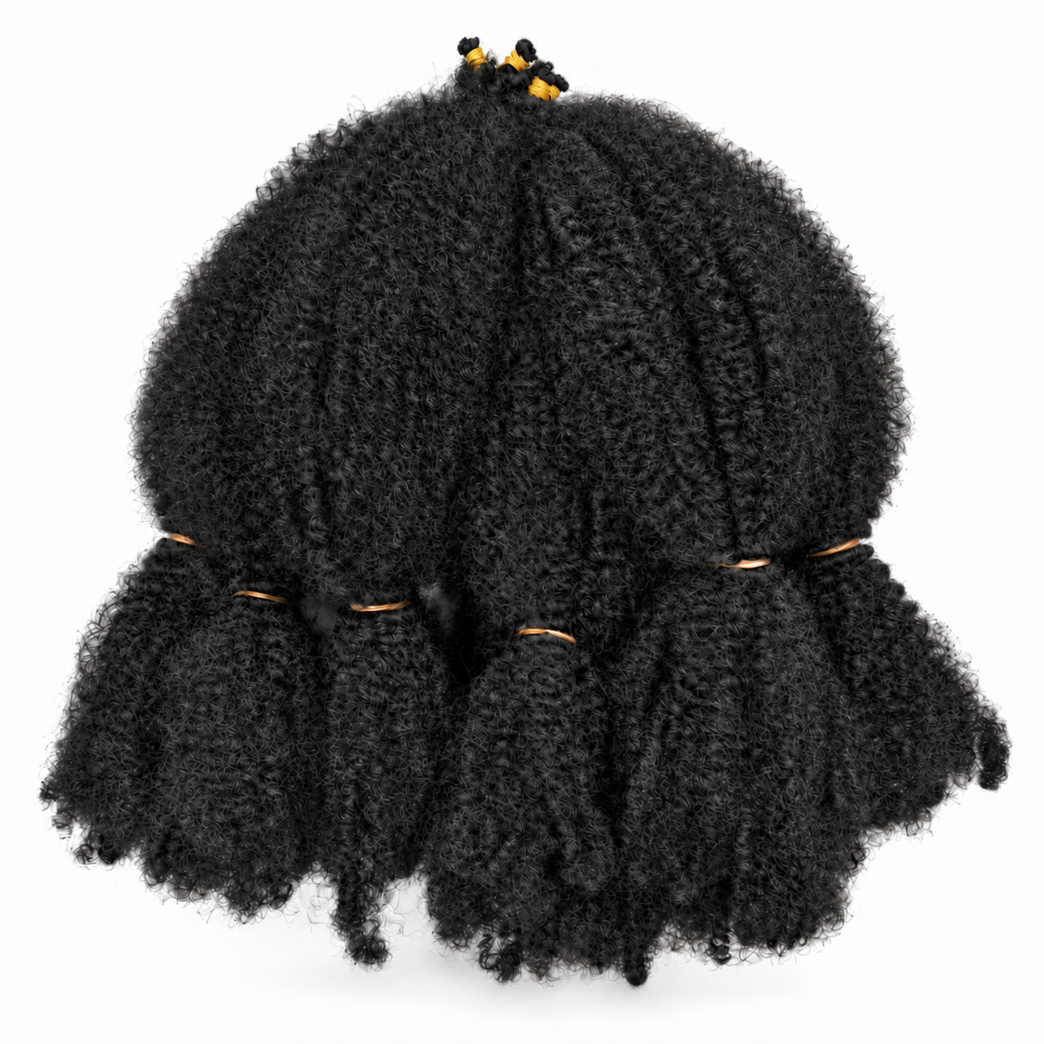 1B Aftress The Original Afro Kinky Bulk Braiding Hair 24" in Colour 1B Natural Black, featuring a dense, tightly coiled texture designed to complement natural Afro-textured hairstyles.