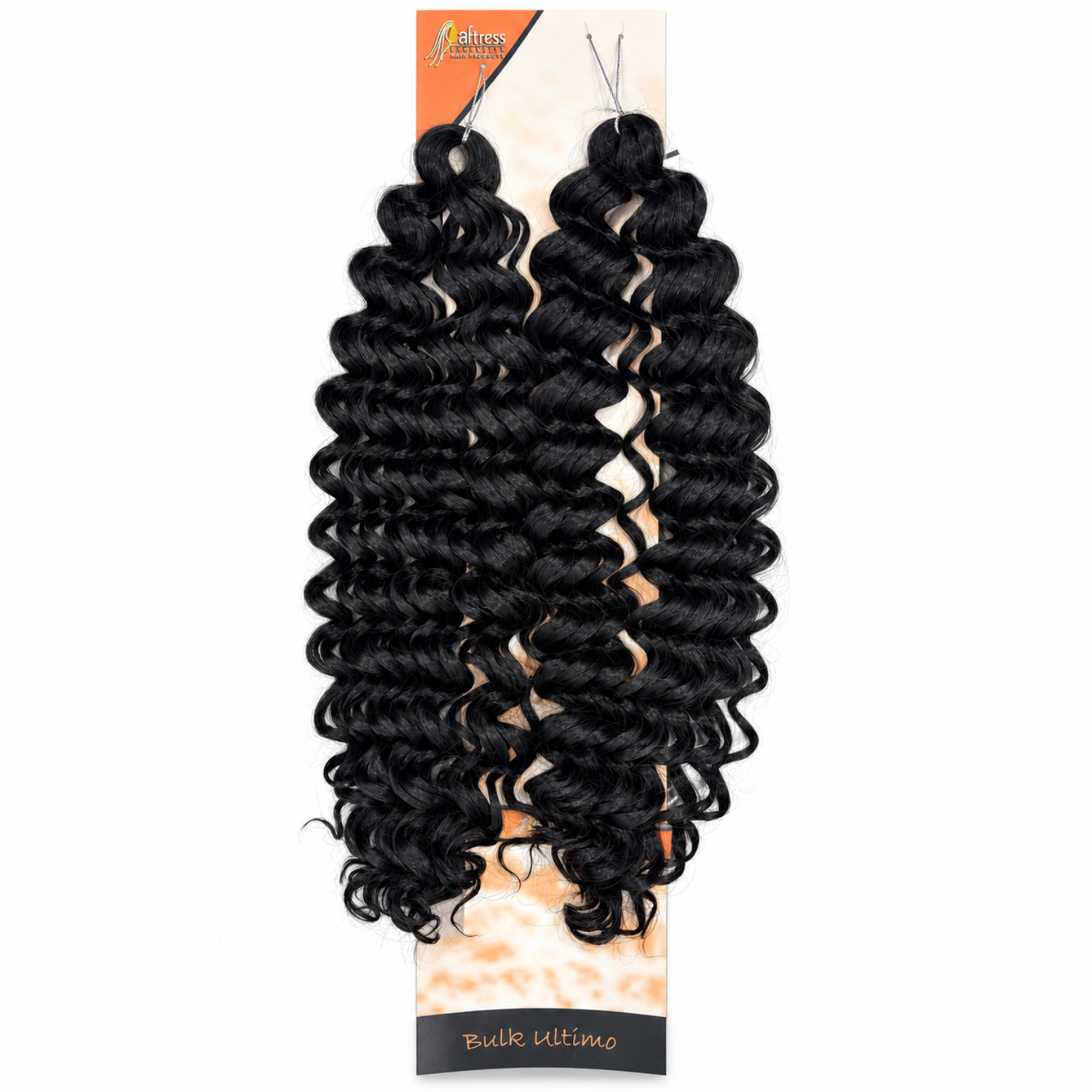 Aftress Bulk Ultimo Casino Bulk Curly Braiding Hair in Colour 1B Natural Black, with soft defined curls for creating full, textured braids and protective styles.